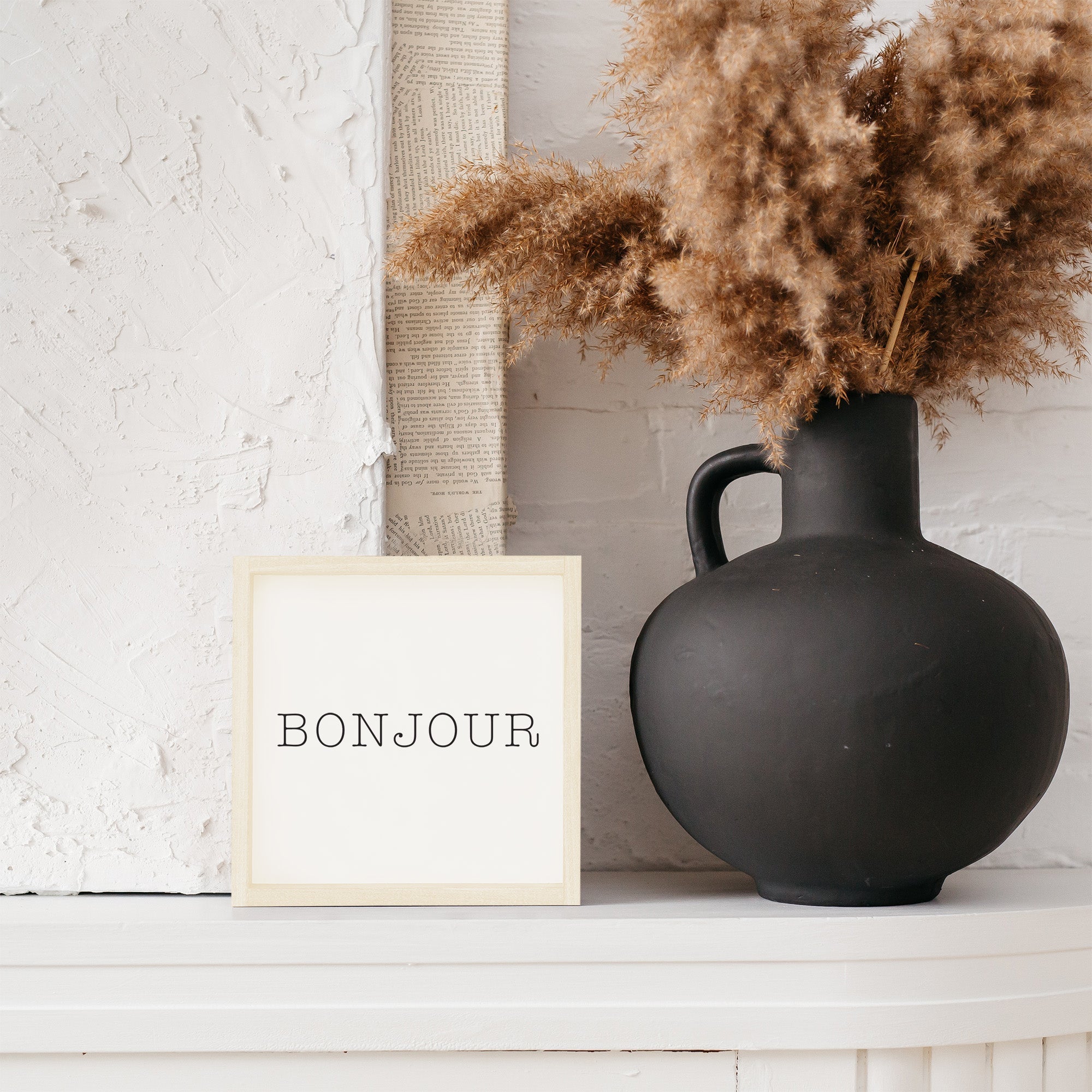 Bonjour Wood Sign-3