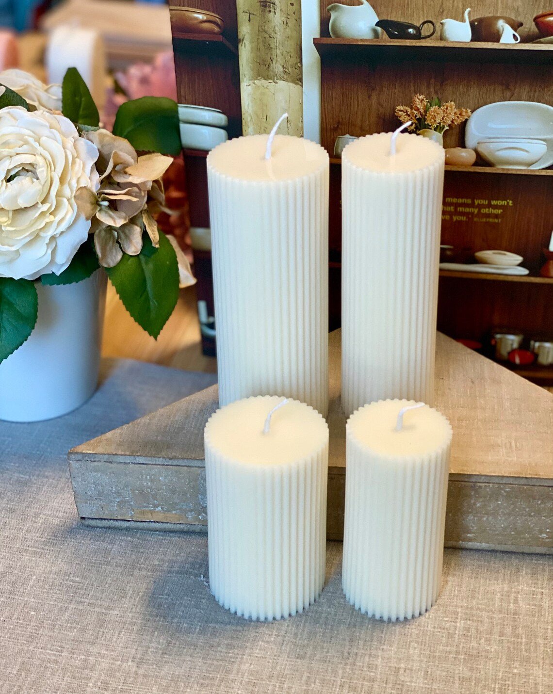 Minimalist Ribbed Pillar Candles-1