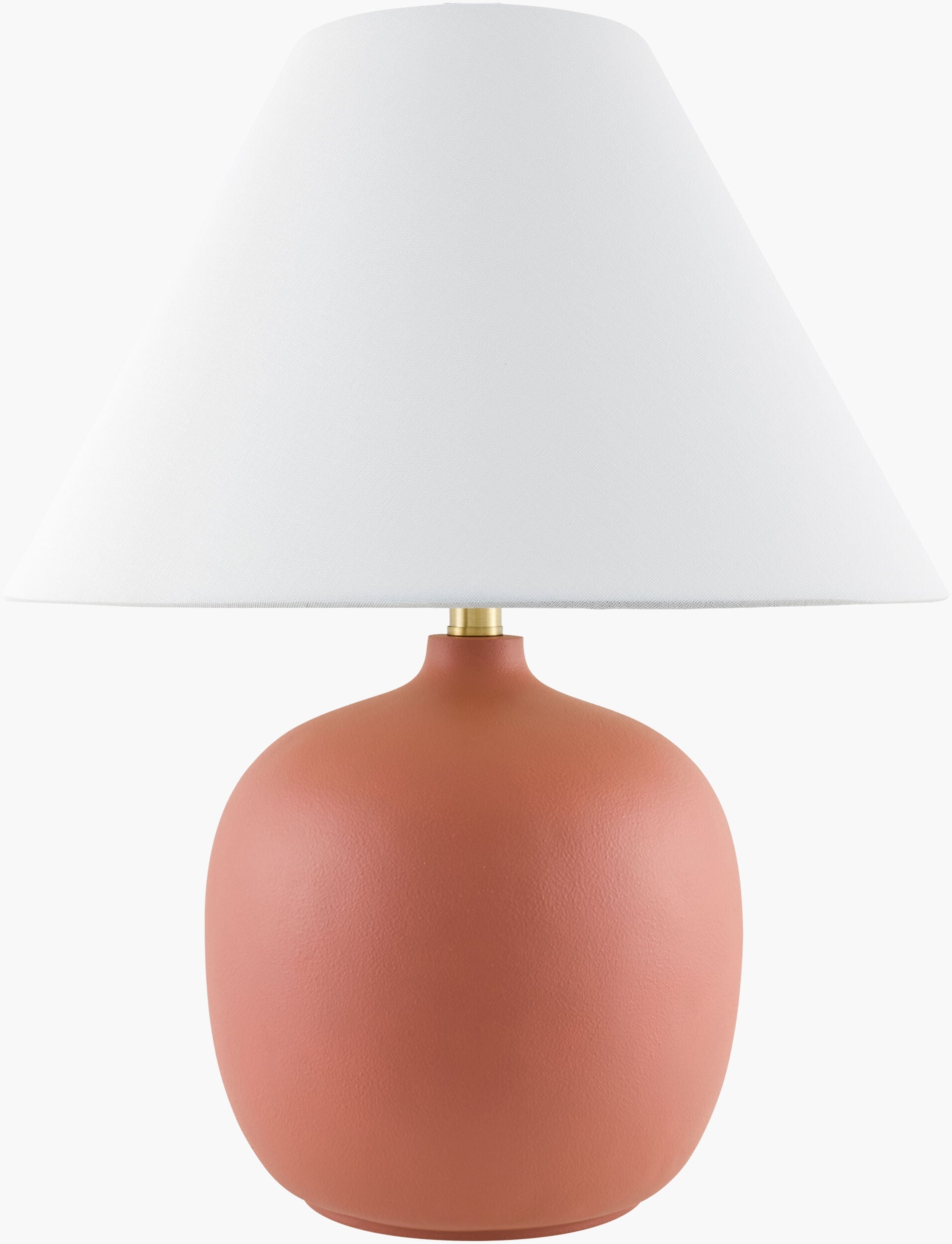 Rich Brick Red Traditional Table Lamp with linen details for bedside or console tables-0