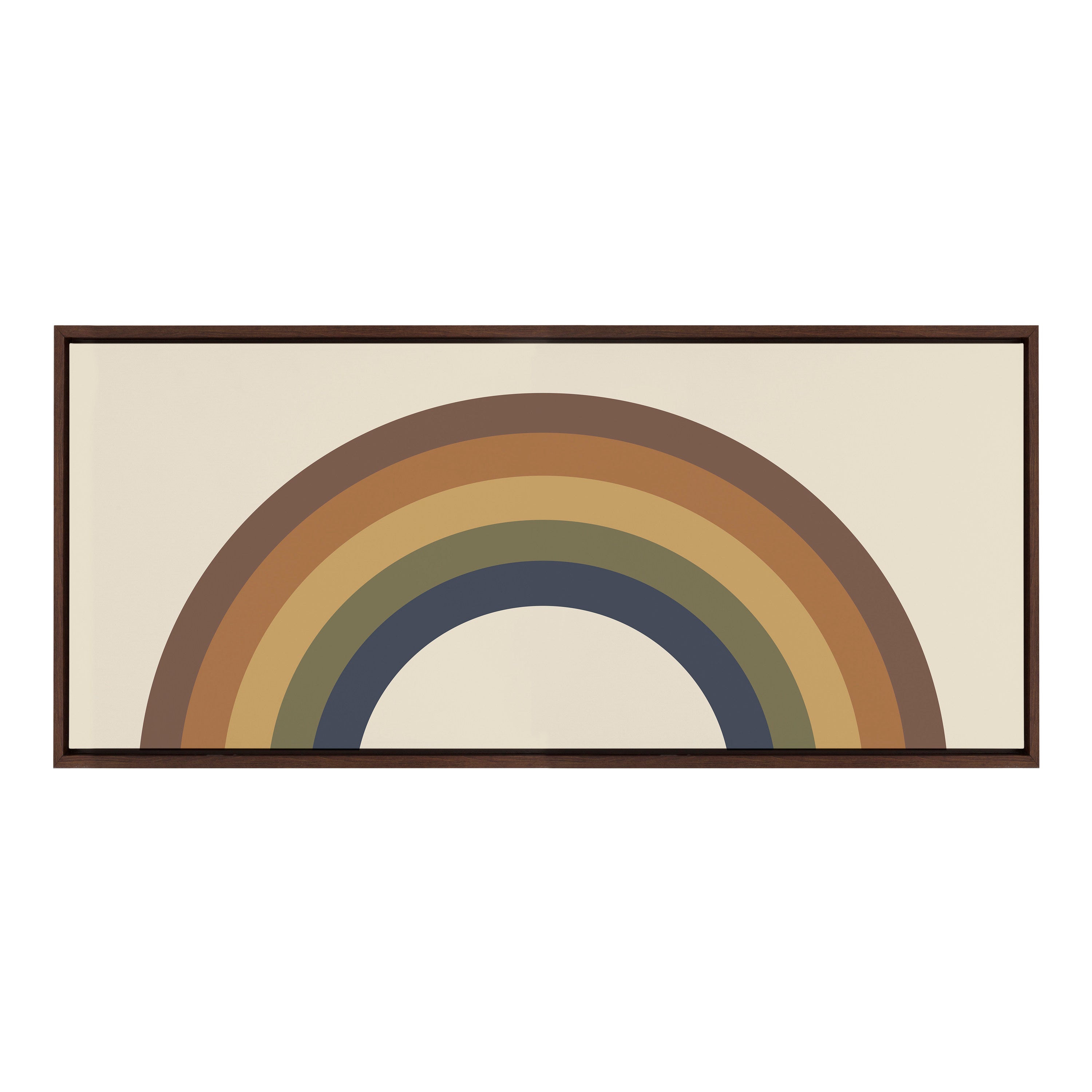 Sylvie Retro Rainbow Framed Canvas by The Creative Bunch Studio