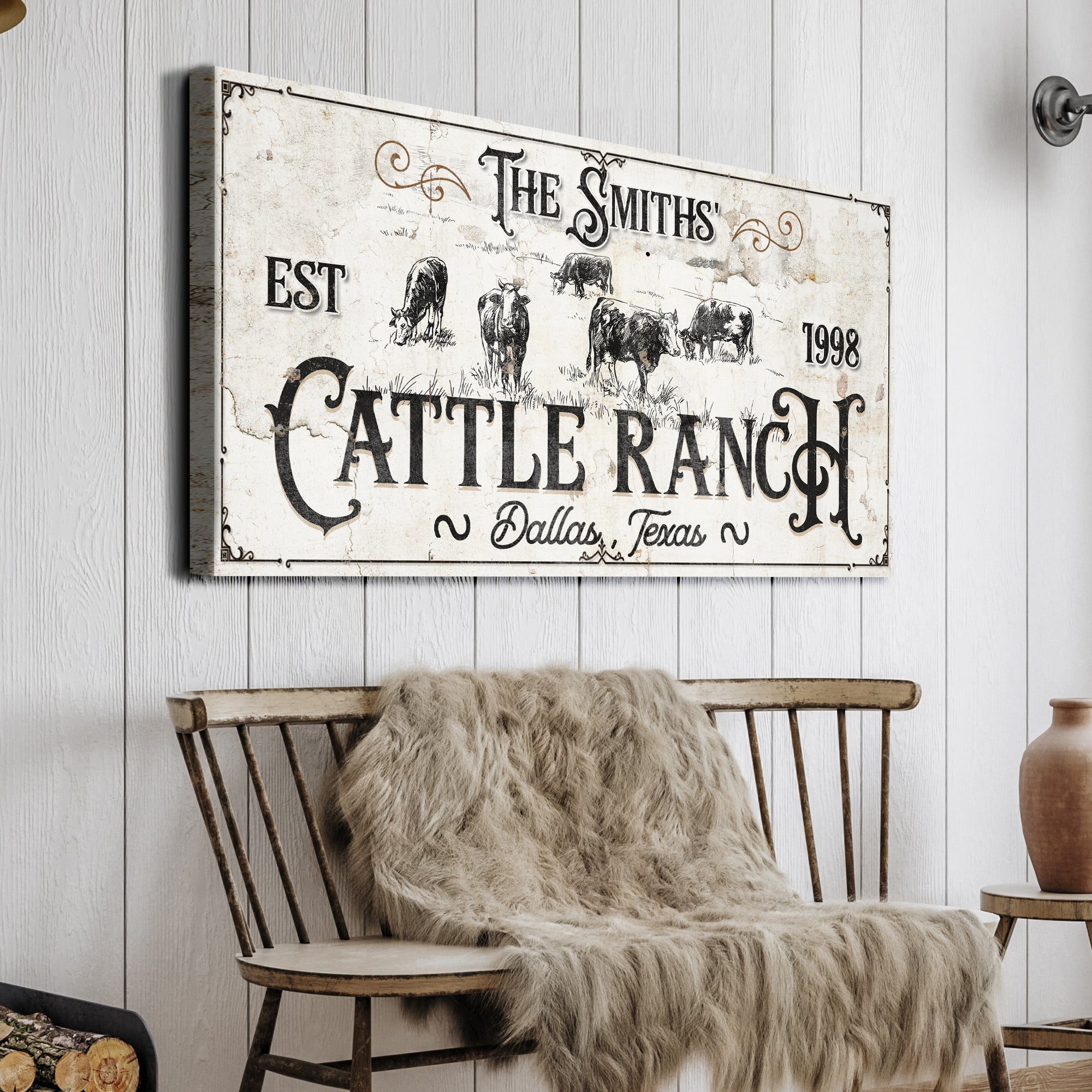 Branded Cattle Ranch Sign III