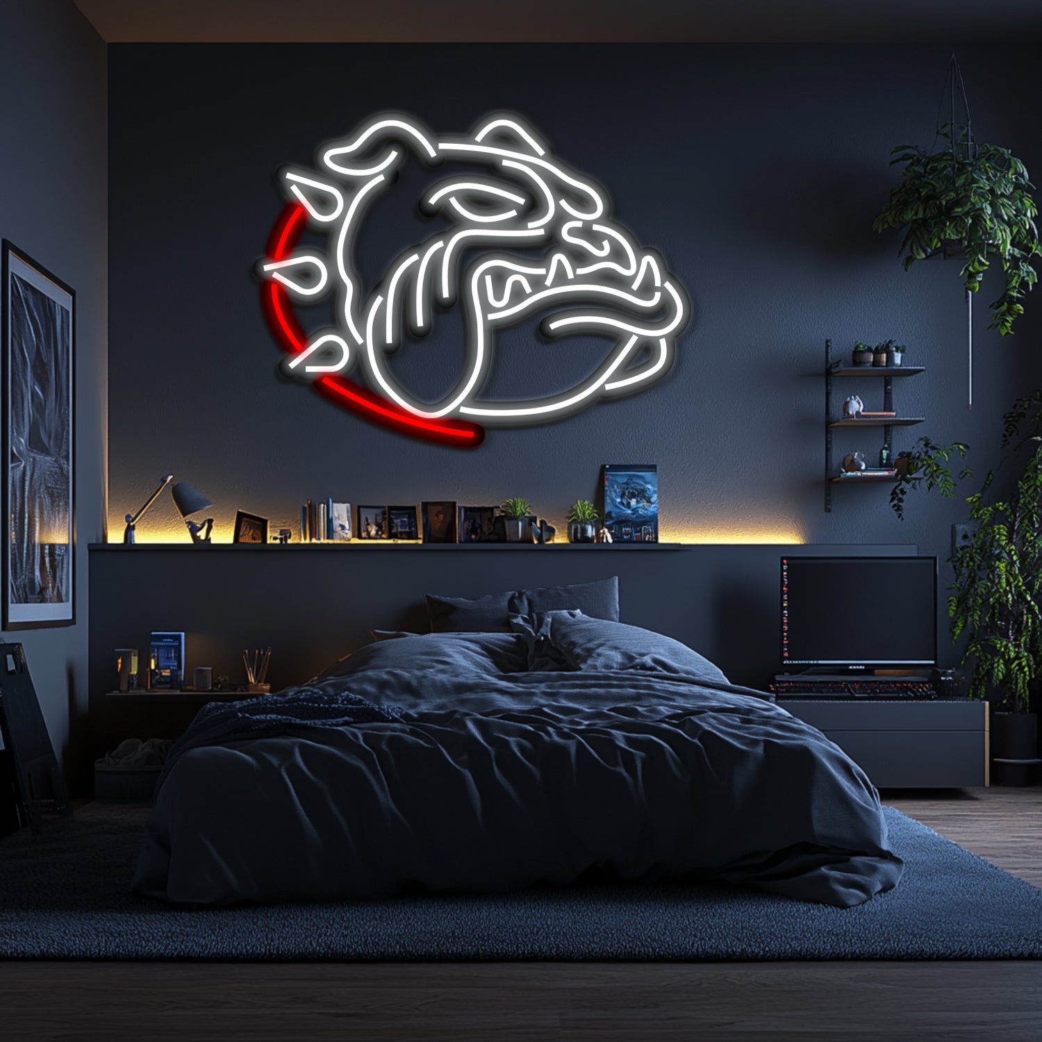 Bulldog Metal Neon Wall Art- LN0213