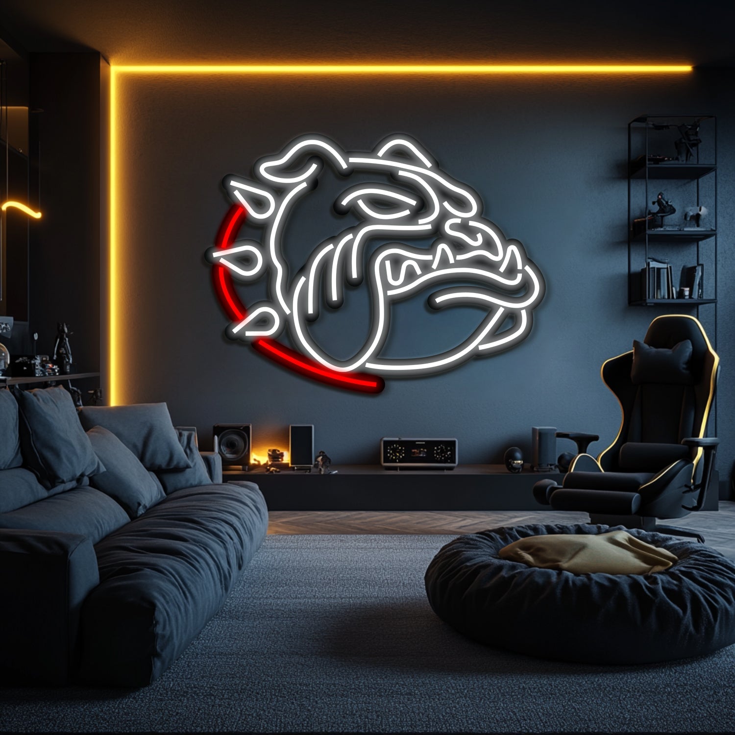 Bulldog Metal Neon Wall Art- LN0213