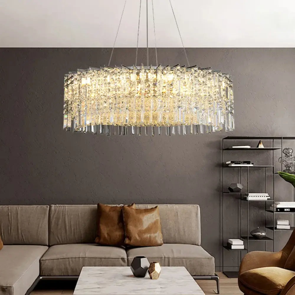 Modern Crystal Chrome Chandelier | Dining Room Lighting
