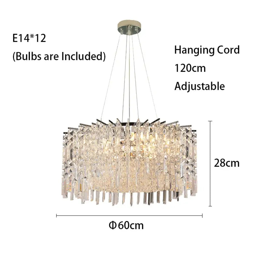 Modern Crystal Chrome Chandelier | Dining Room Lighting