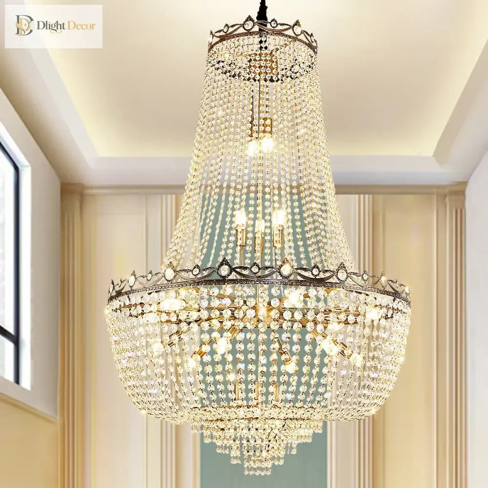 Modern Crystal Duplex Chandelier | Dining Room Lighting