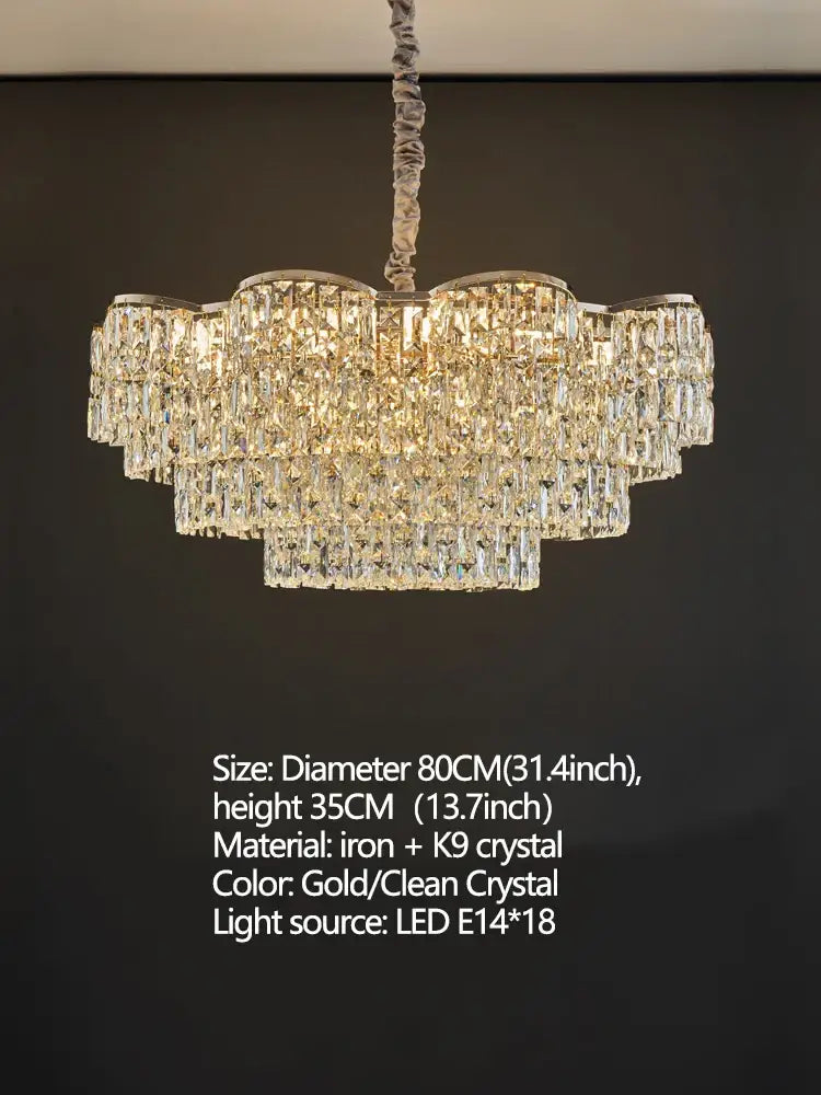 Modern Crystal Gold Chandelier | Modern Bedroom Lighting