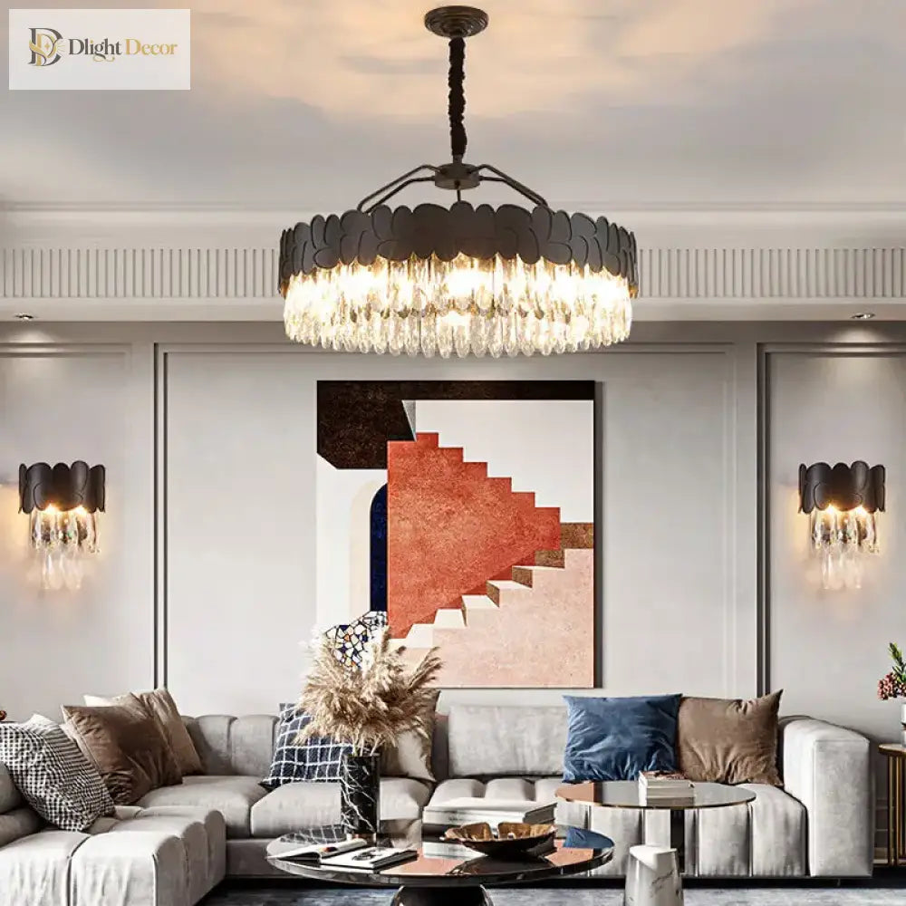 Modern Crystal Gold Chandelier | Dining & Kitchen Lighting