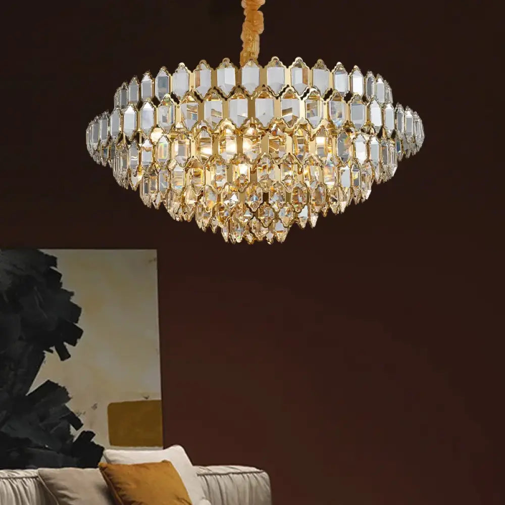 Modern Crystal Gold Chandelier | Dining Room Home Lighting