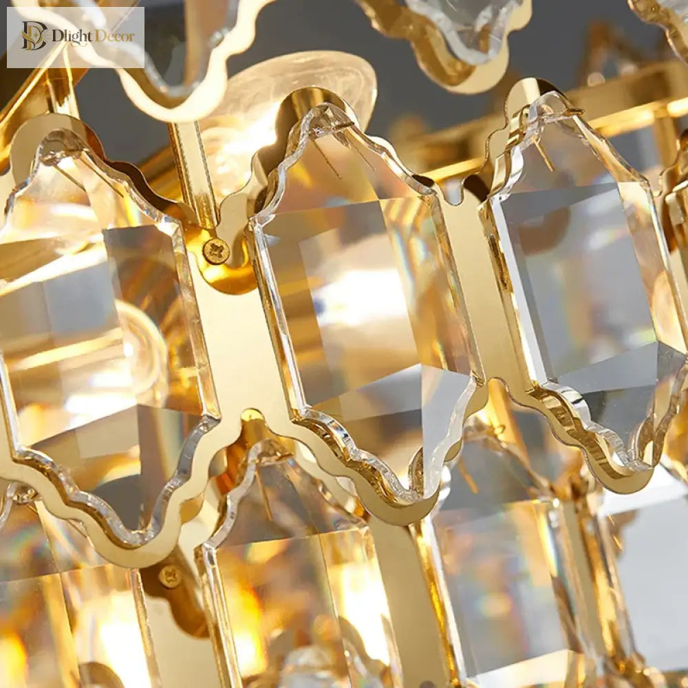Modern Crystal Gold Chandelier | Dining Room Home Lighting