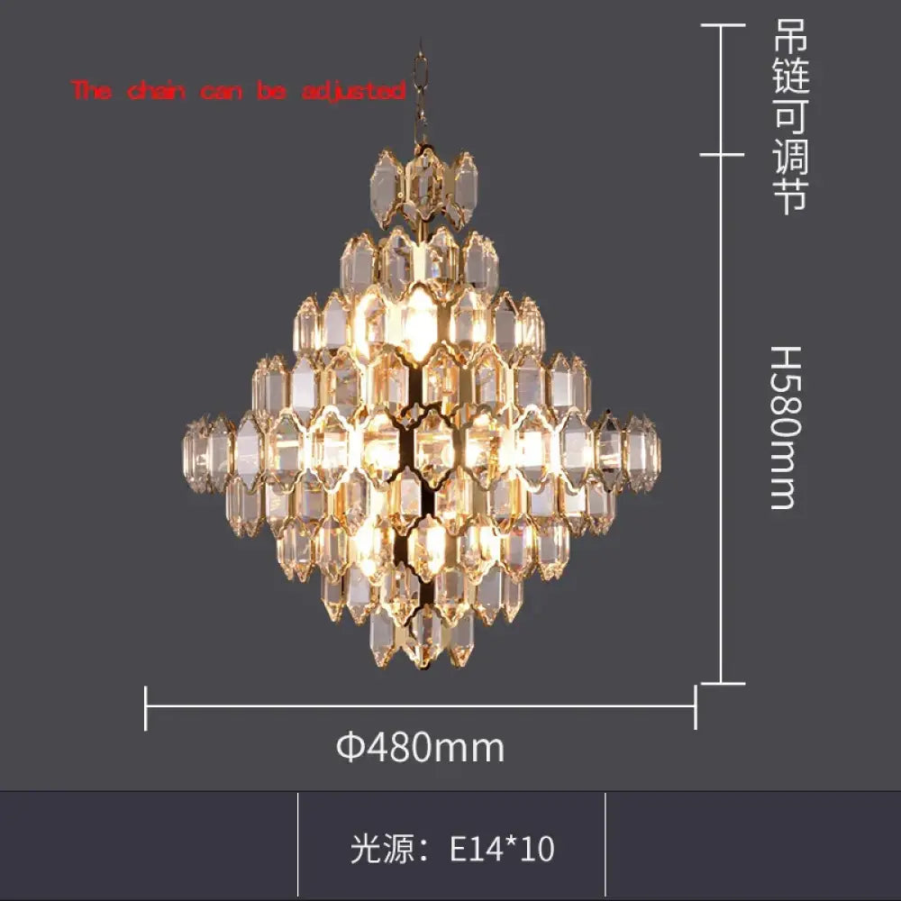 Modern Crystal Gold Chandelier | Dining Room Home Lighting
