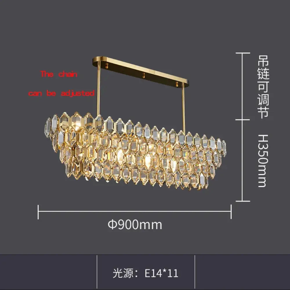 Modern Crystal Gold Chandelier | Dining Room Home Lighting