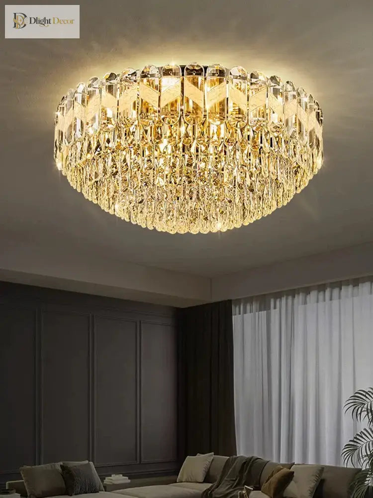 Modern Crystal Gold Chandelier | Dining Room Lighting