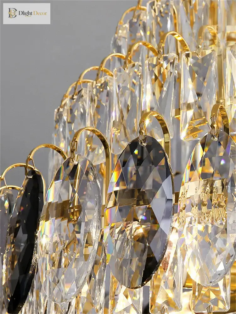 Modern Crystal Gold Chandelier | Hallway & Entry Lighting