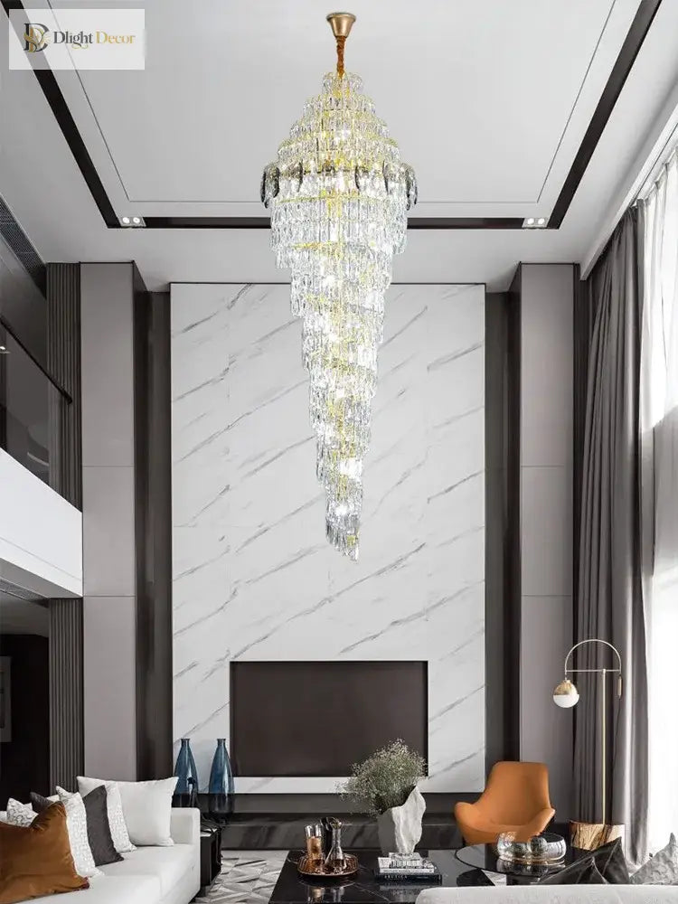 Modern Crystal Gold Chandelier | Hallway & Entry Lighting