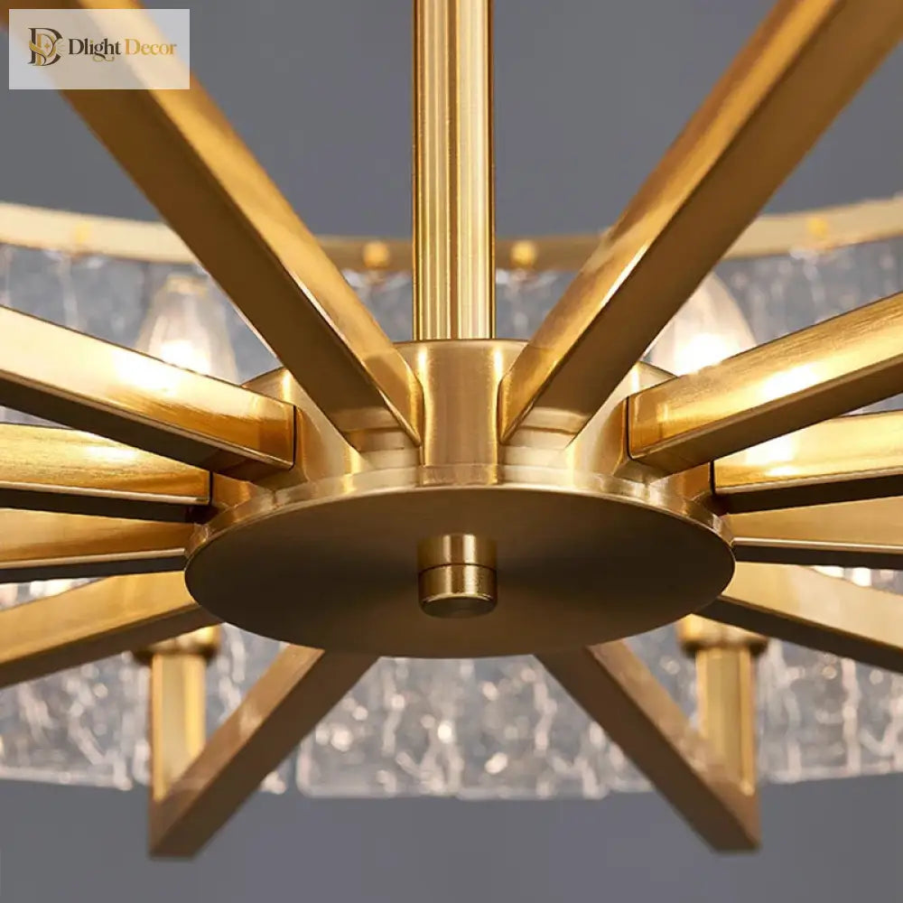 Modern Glass Gold Chandelier | Dining & Kitchen Lighting