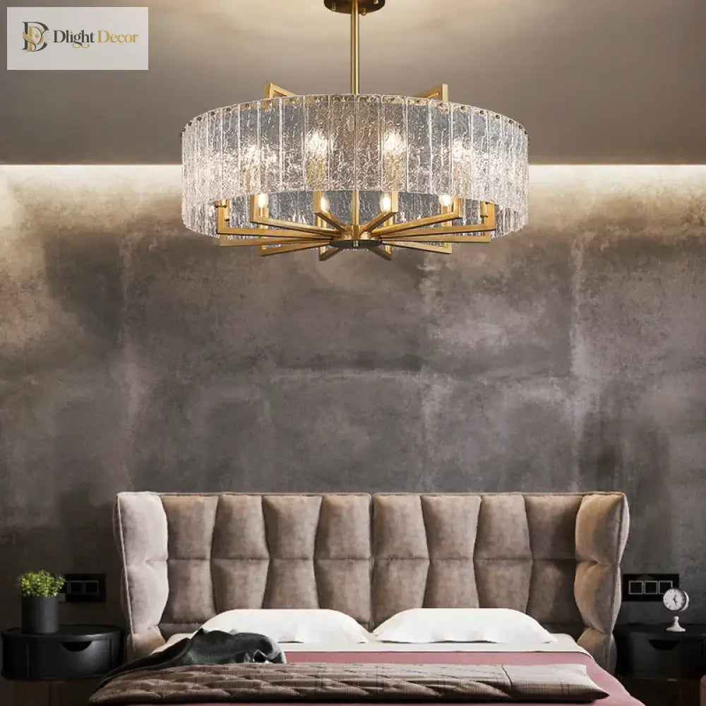 Modern Glass Gold Chandelier | Dining & Kitchen Lighting