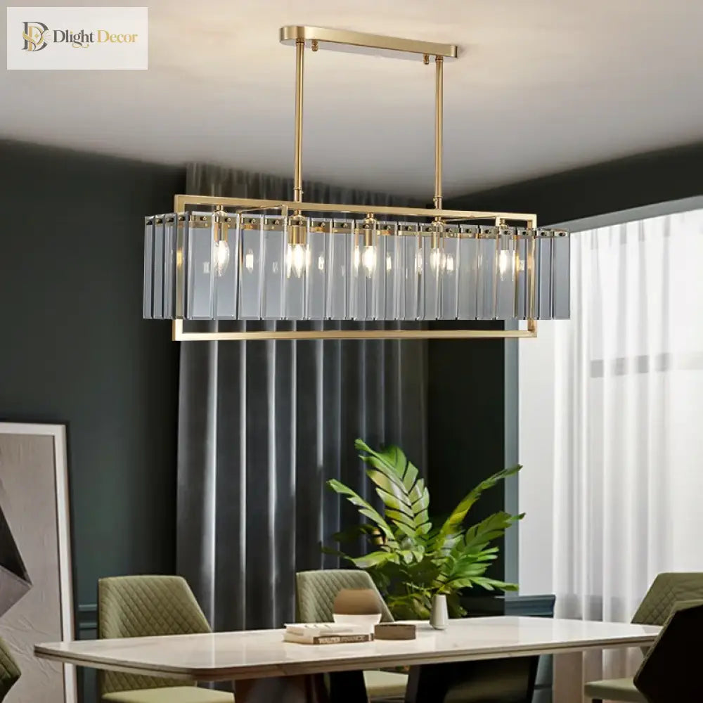 Modern Glass Gold Chandelier | Dining & Kitchen Lighting