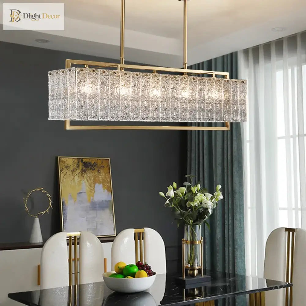 Modern Glass Gold Chandelier | Dining & Kitchen Lighting