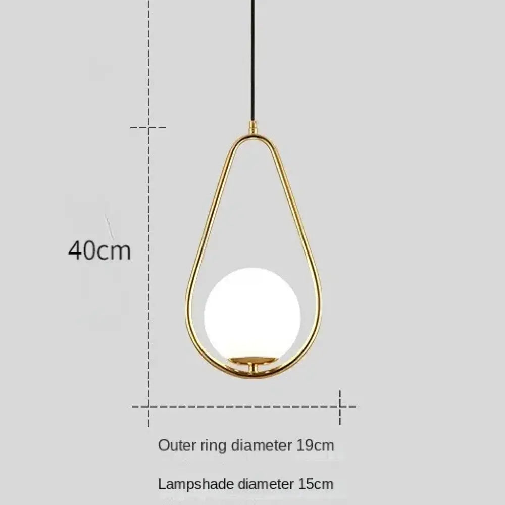 Modern Glass Gold Pendant Light | Modern Bedroom Lighting