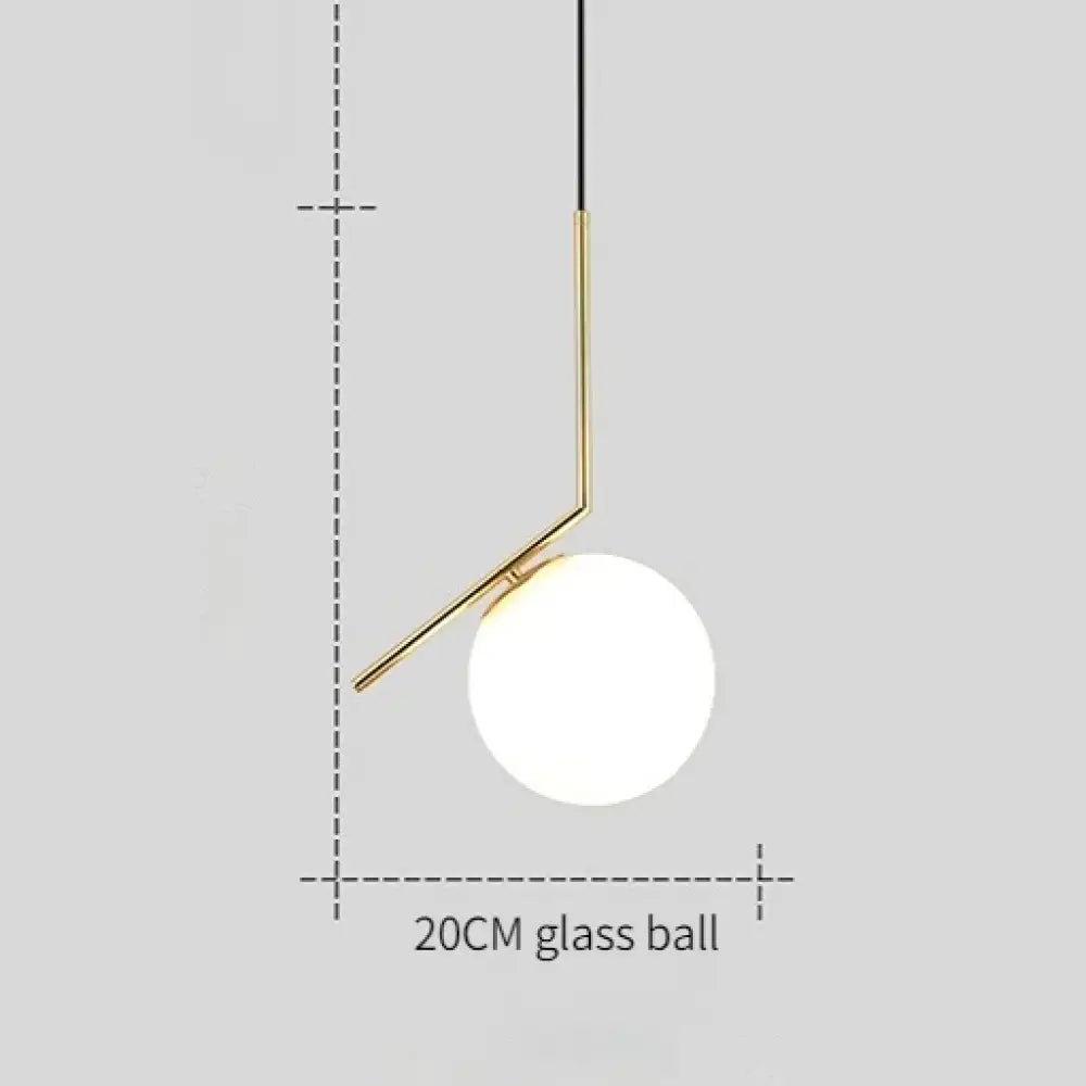 Modern Glass Gold Pendant Light | Modern Bedroom Lighting