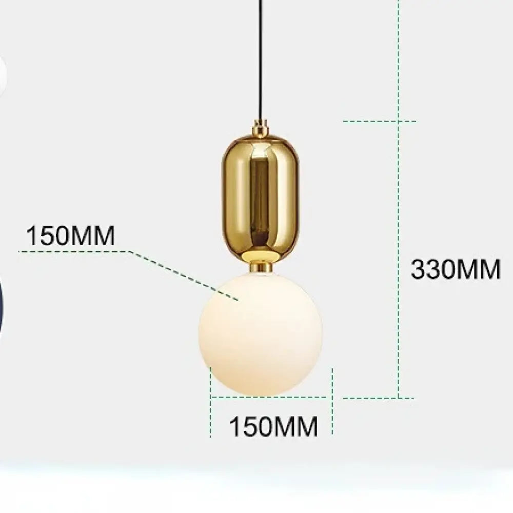 Modern Glass Gold Pendant Light | Modern Bedroom Lighting