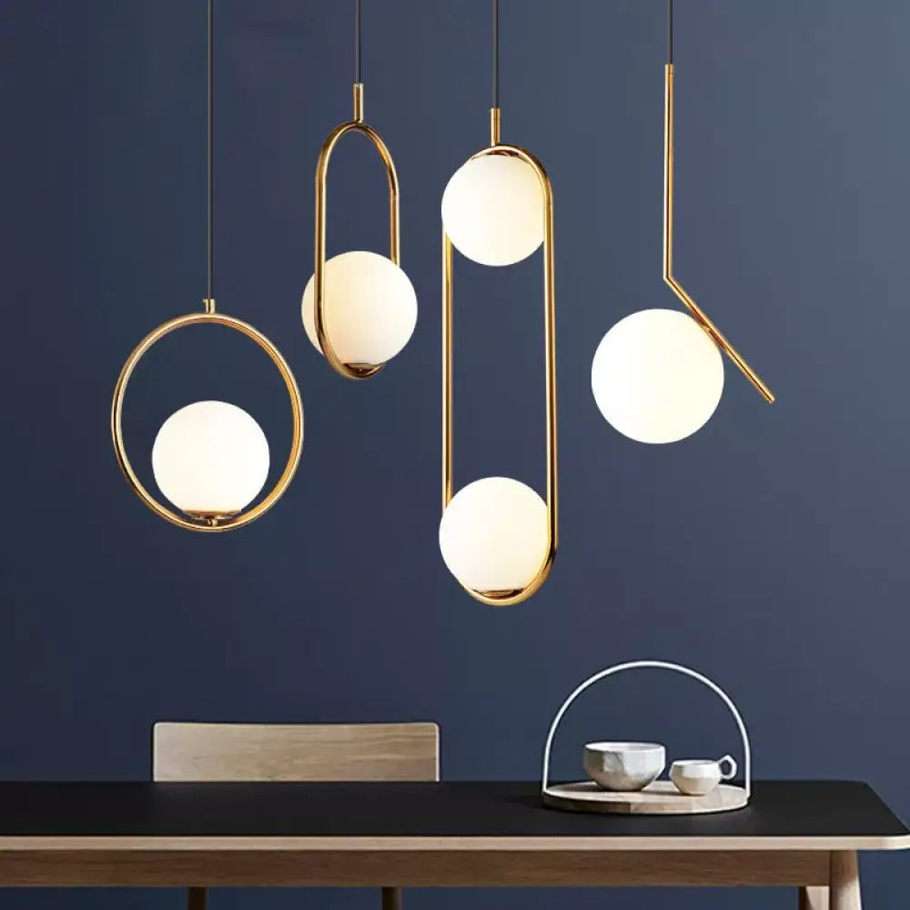 Modern Glass Gold Pendant Light | Modern Bedroom Lighting