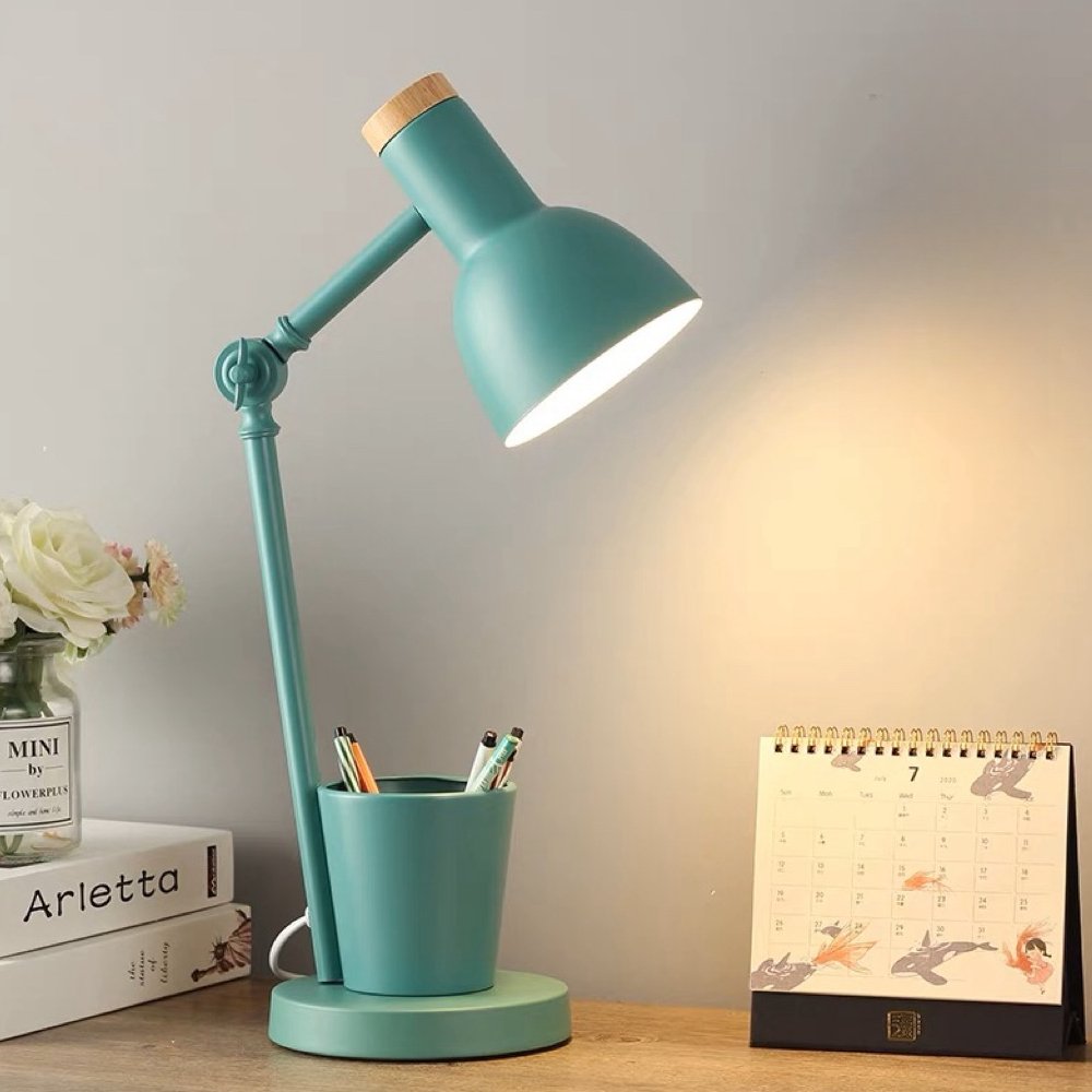 Modern Metal Desk Lamp with Pen Holder-1