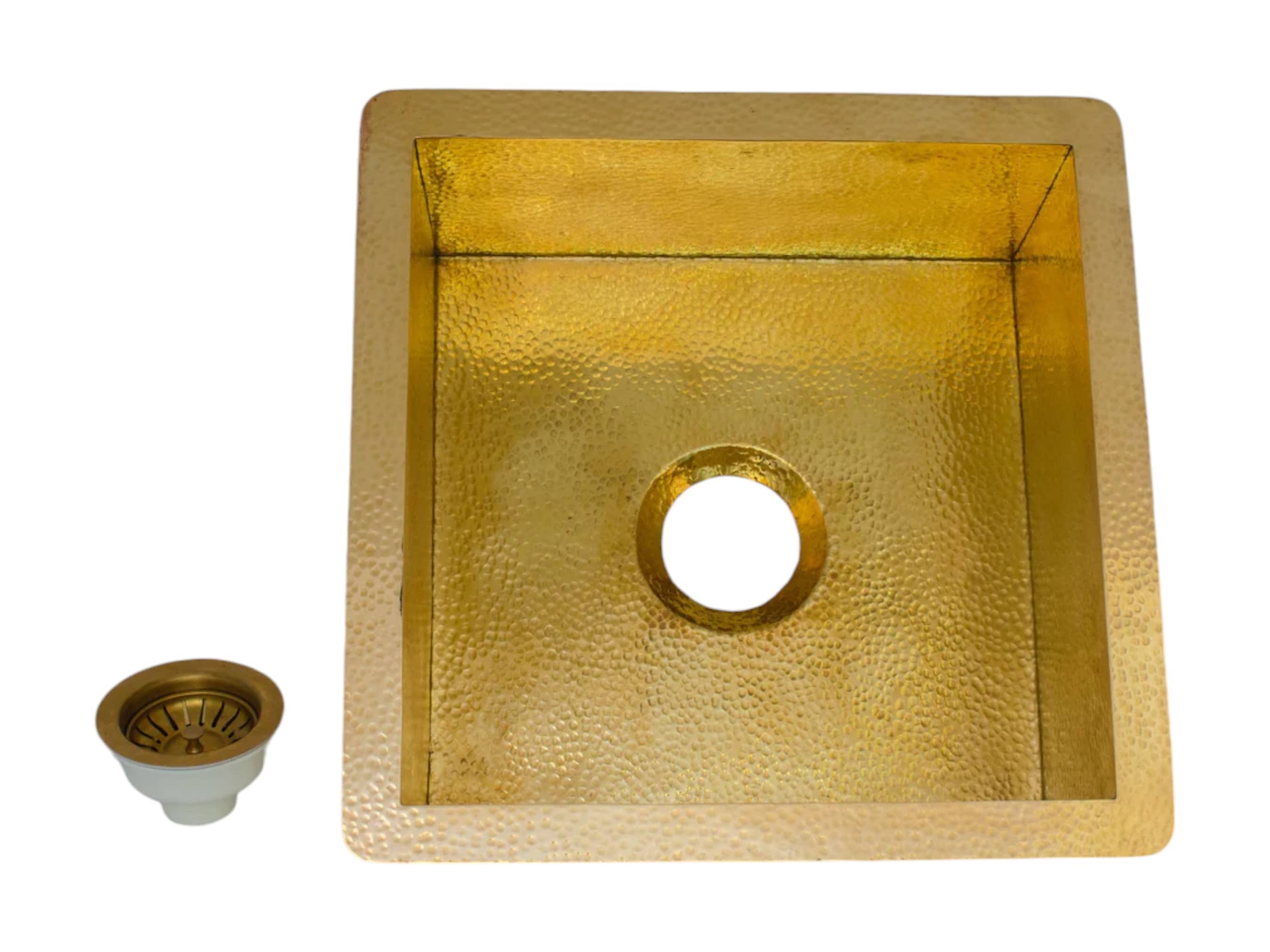 Solid Unlacquered Brass Undermount Hammered Sink – Kitchen Bar Sink, Island Sink, Outdoor Sink-3