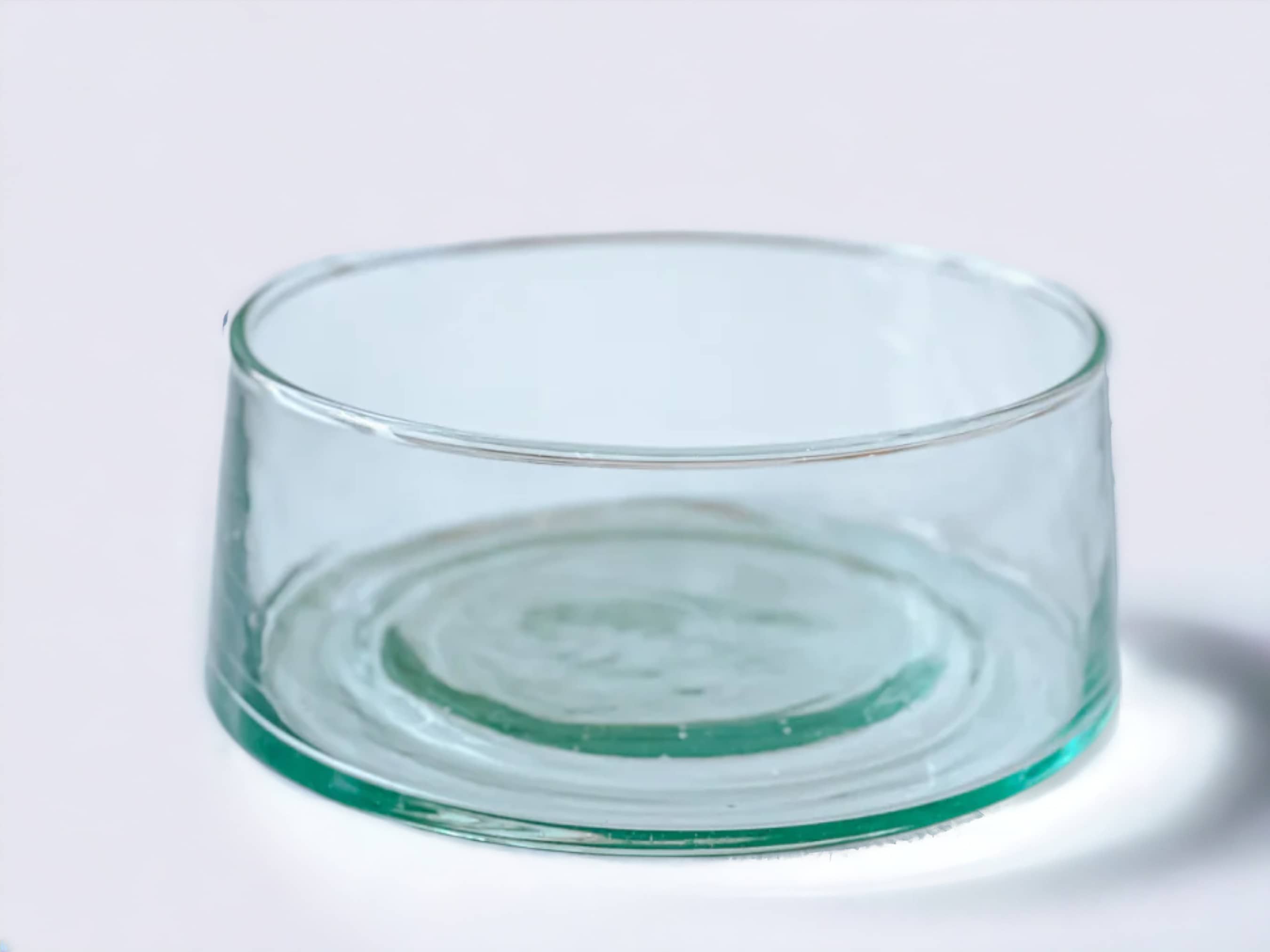 Round Hand Blown Glass Salad Bowl-4