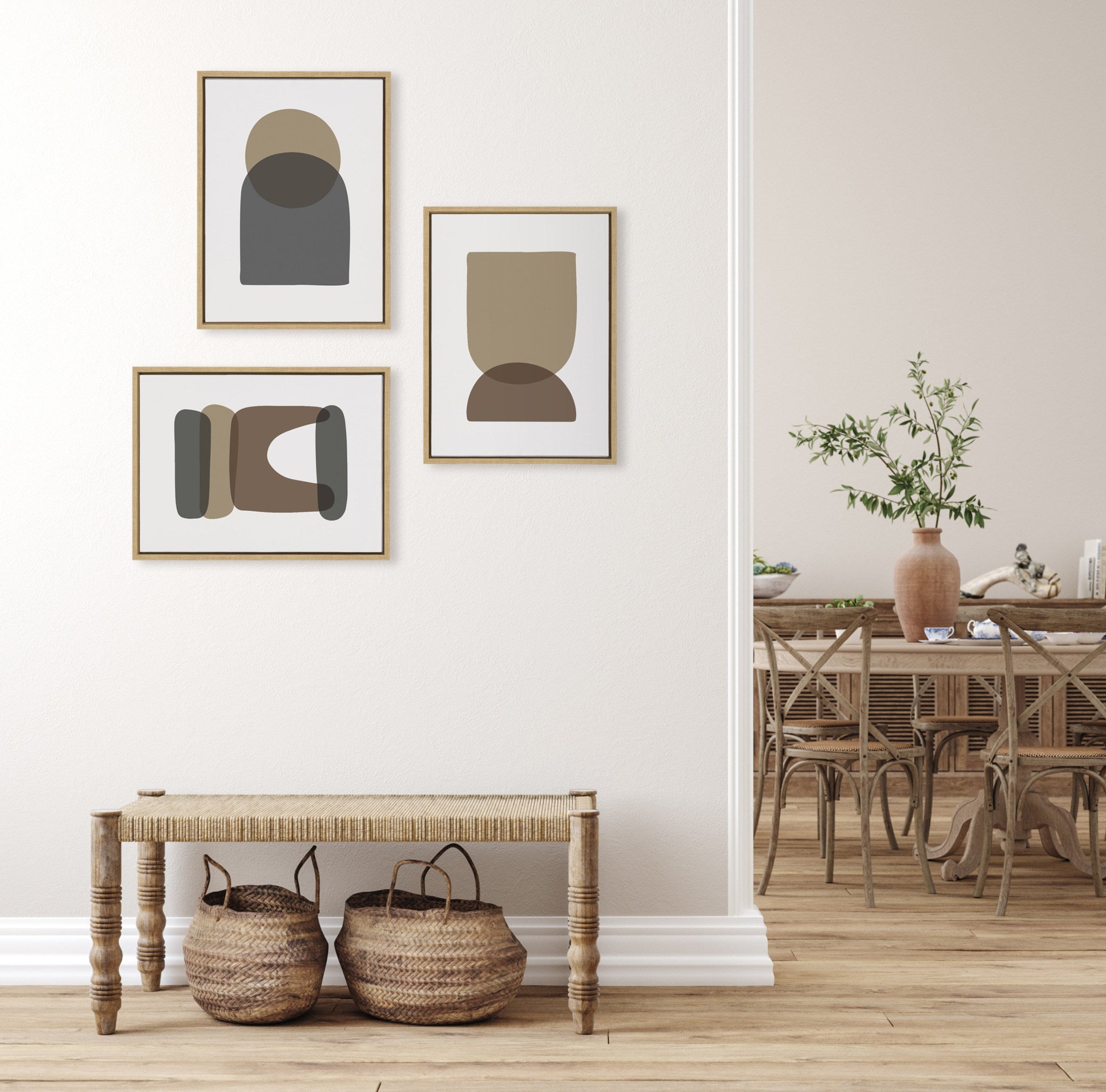 Sylvie Arch Sunrise Moon Abstract Framed Canvas Set by The Creative Bunch Studio