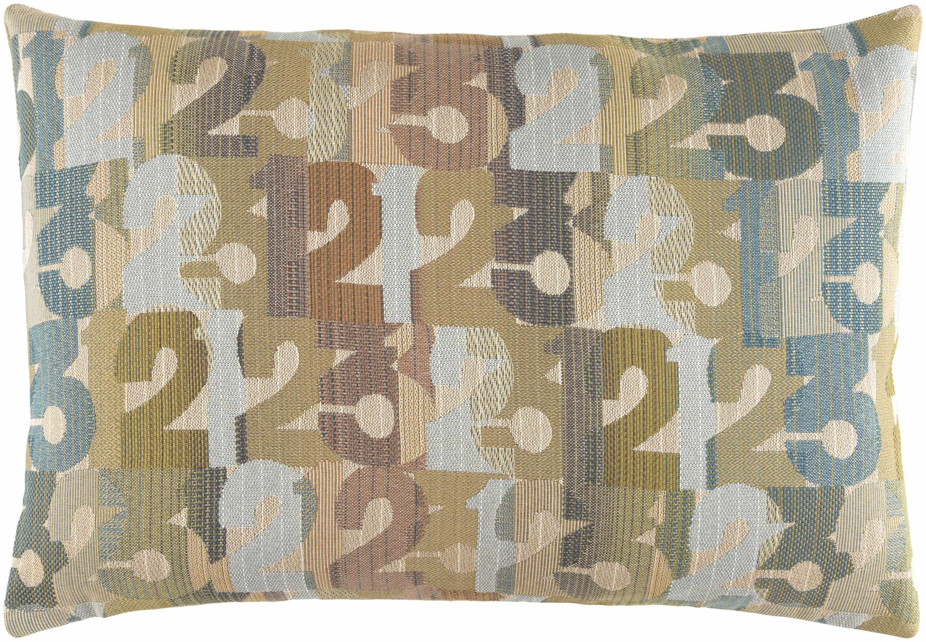 Mostyn Multicolored Abstract Numbers Accent Pillow - Clearance-3