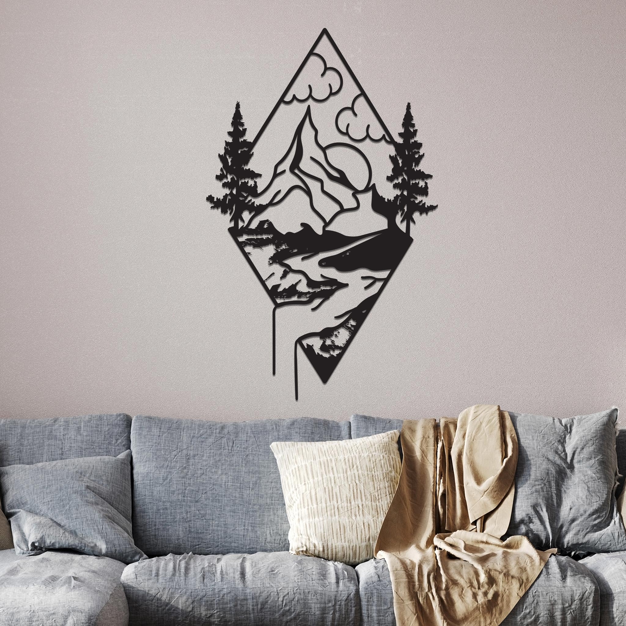 Mountain Landscape in a Diamond Sign-0