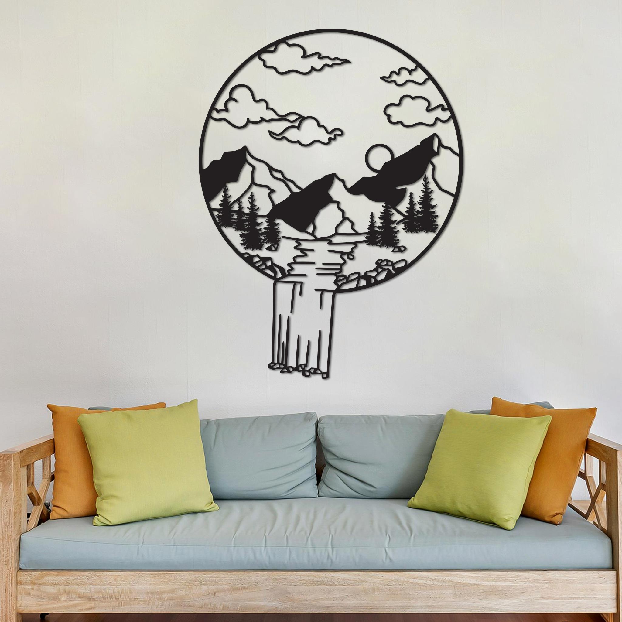 Mountain Landscape in Circle Sign-0