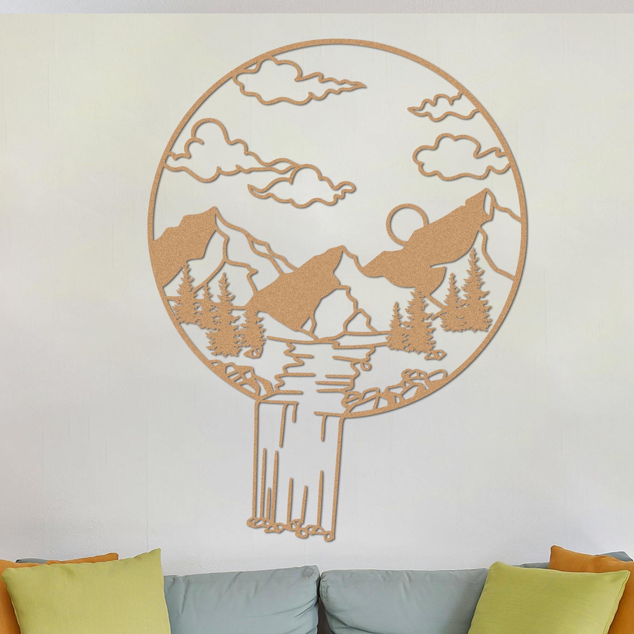 Mountain Landscape in Circle Sign-2