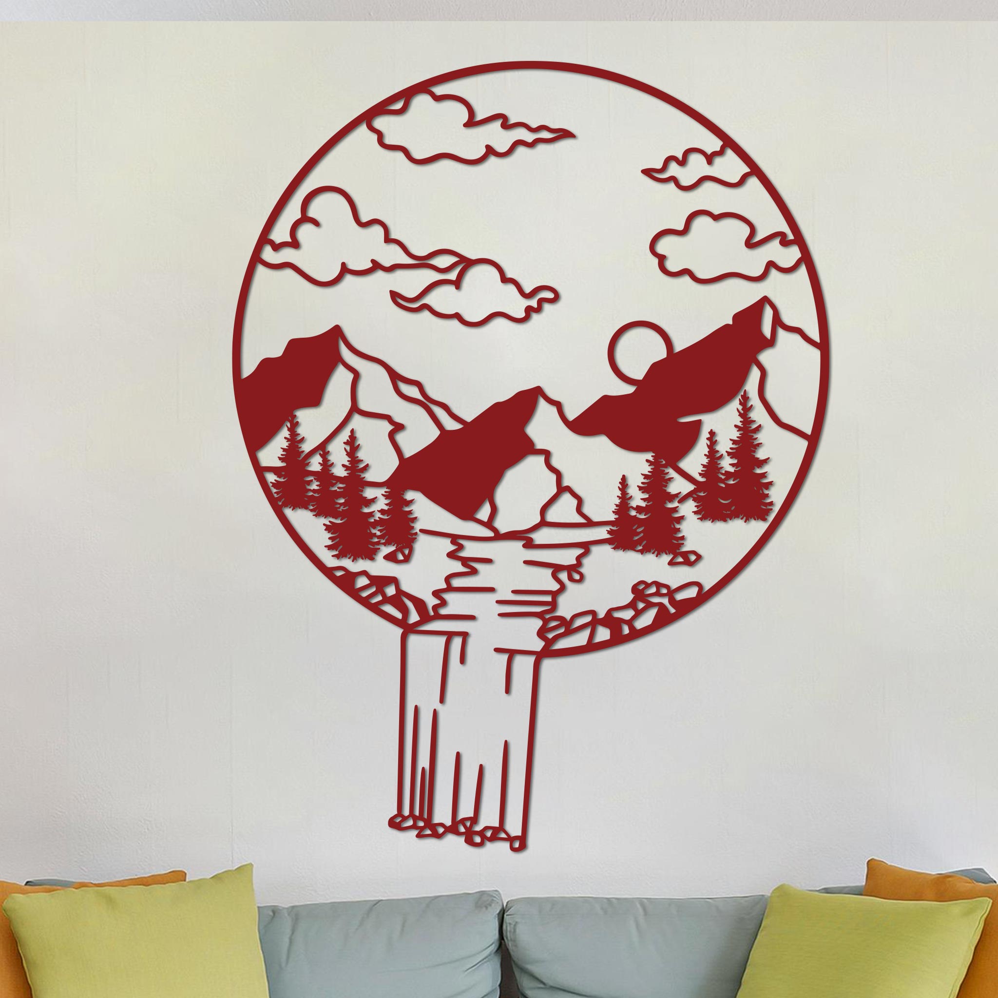 Mountain Landscape in Circle Sign-8
