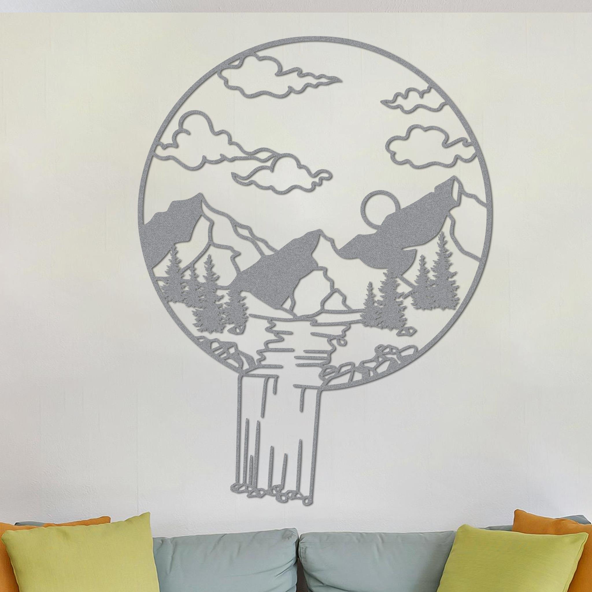 Mountain Landscape in Circle Sign-6