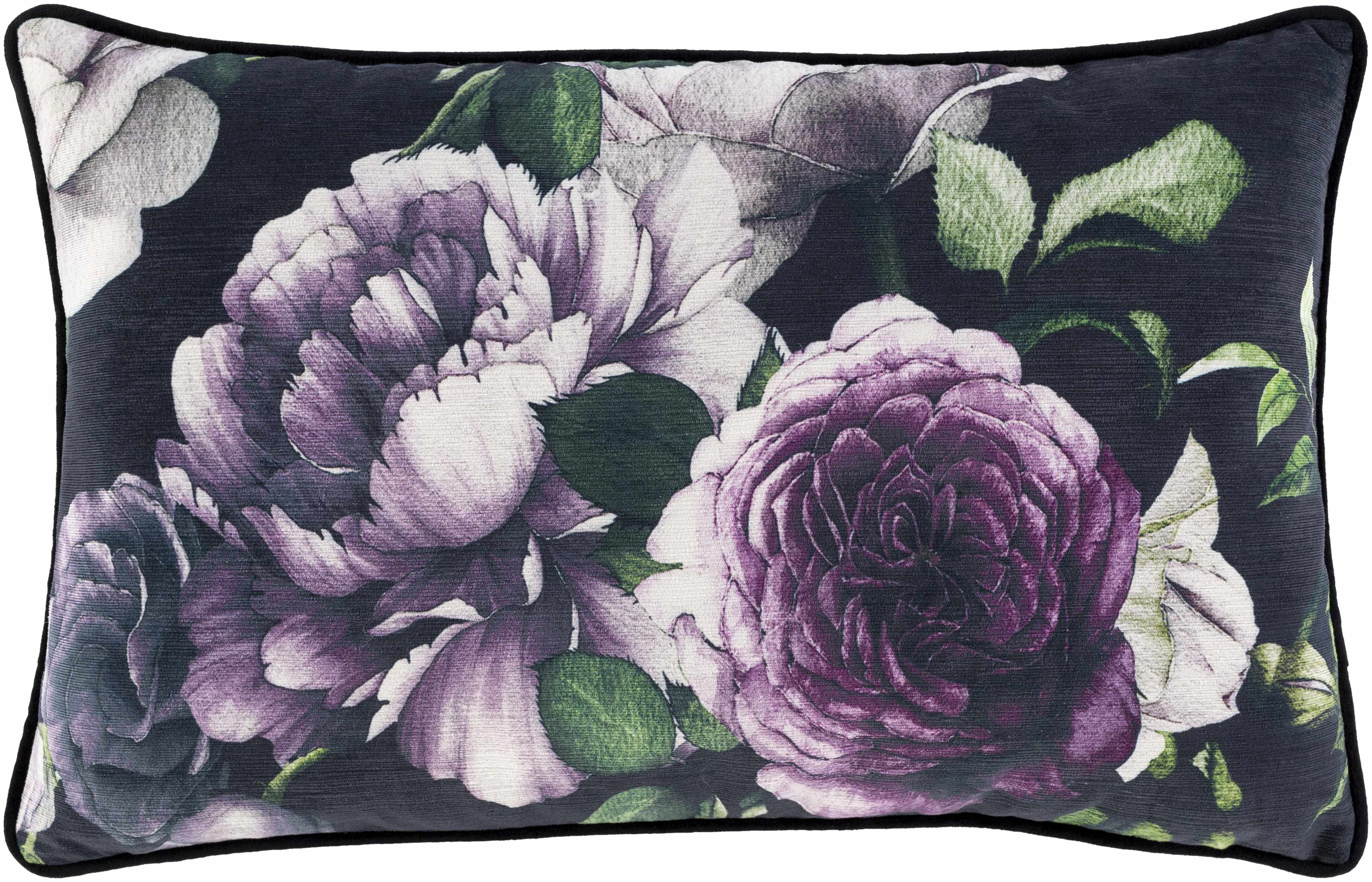 Merrylands Purple Floral Elegance Lumbar Pillow - Clearance-0