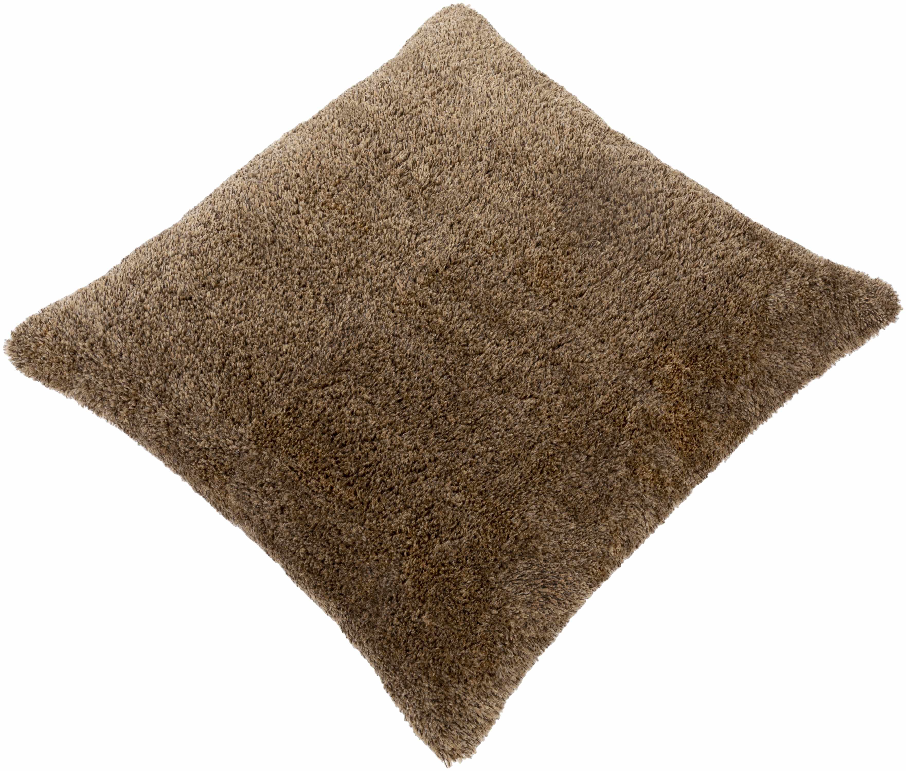Mertzon Cozy Brown Shag Throw Pillow - Clearance-2