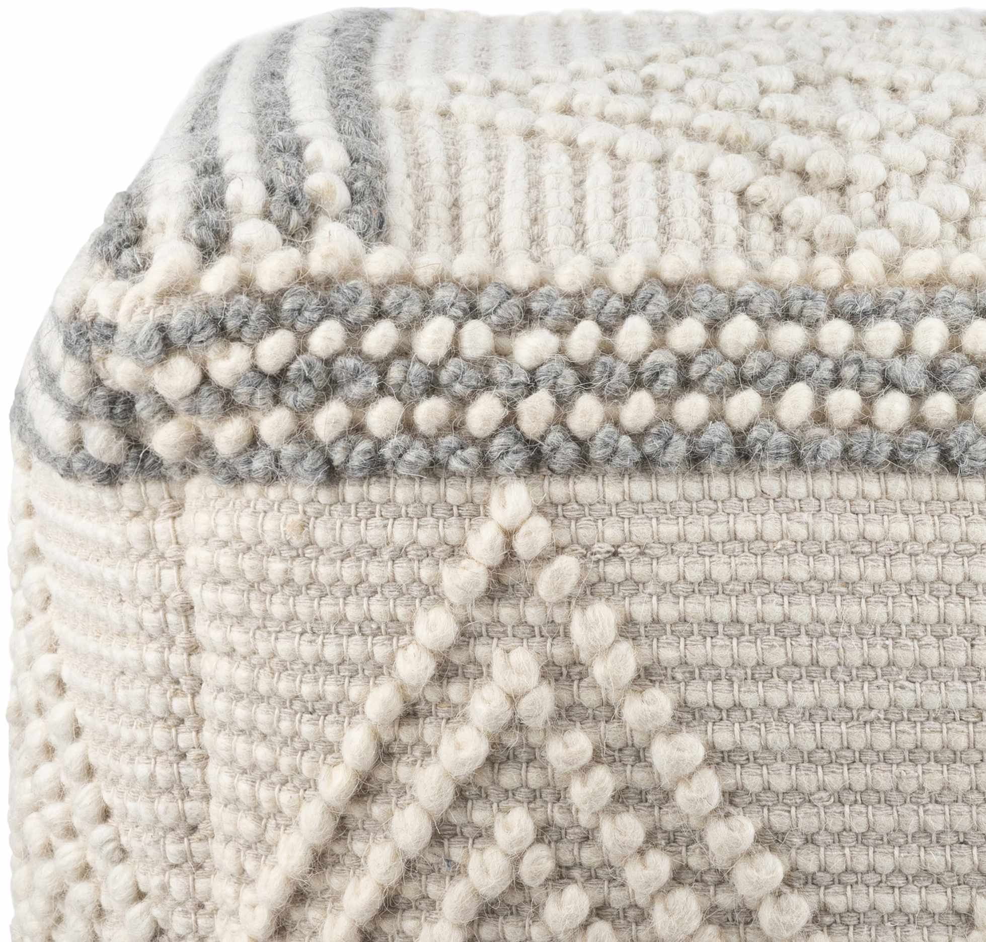 Murgon Cream W Wool Pouf-2