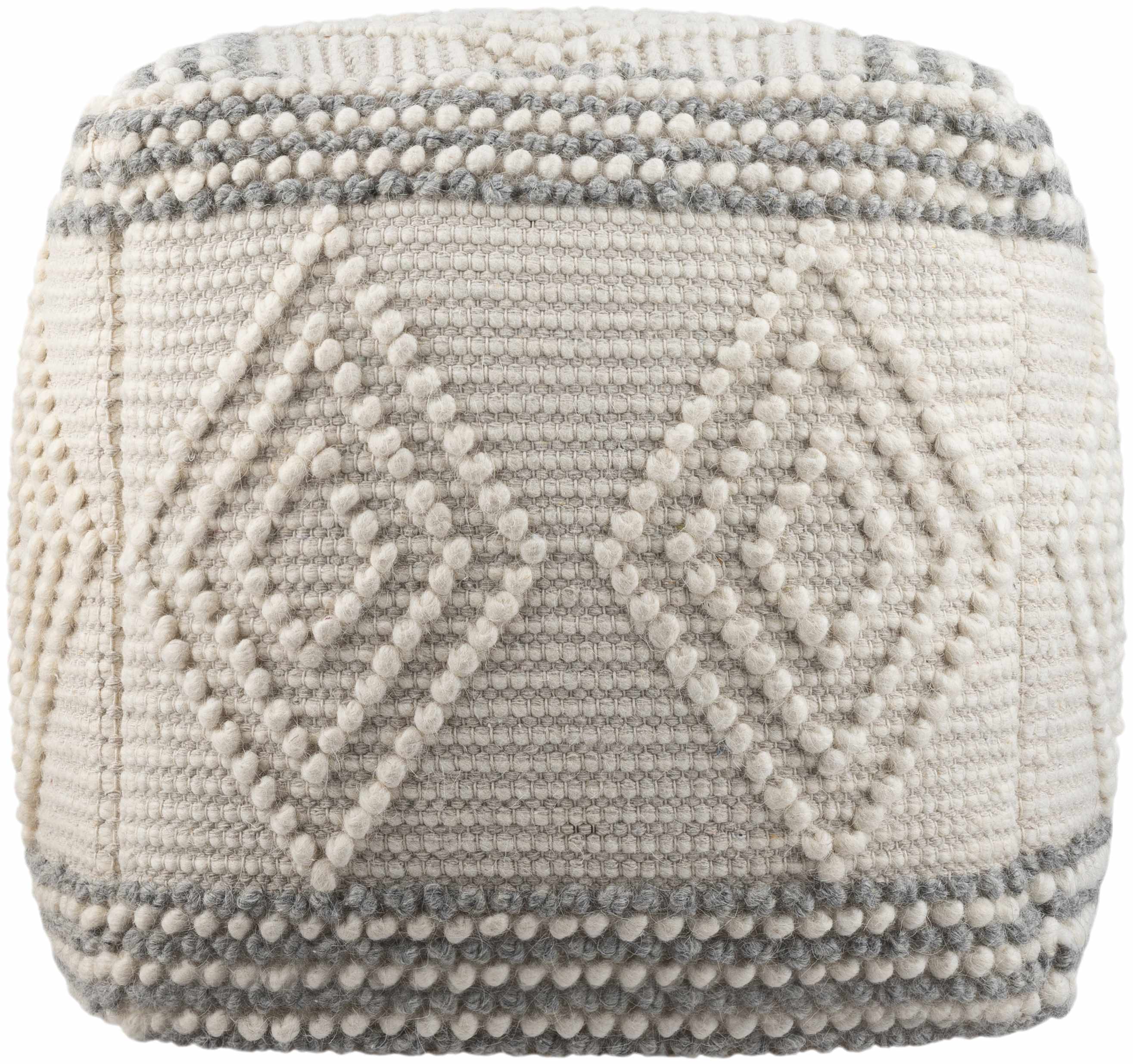 Murgon Cream W Wool Pouf-3
