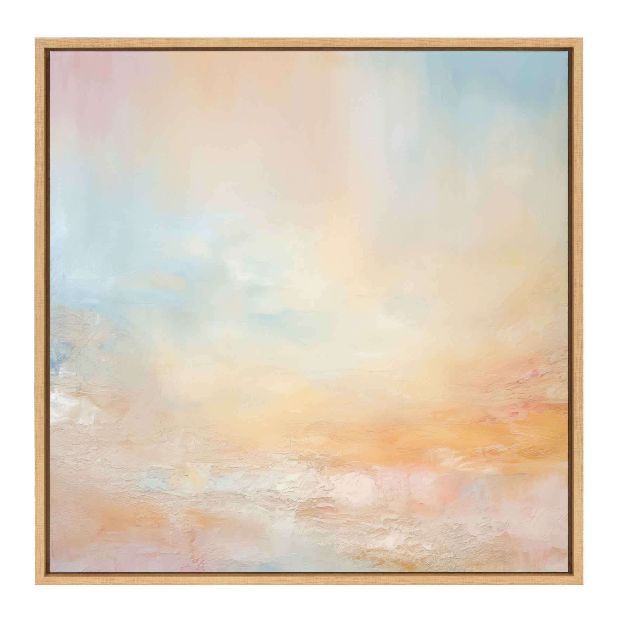 Sylvie Tonal Abstract Pastels Framed Canvas by The Creative Bunch Studio
