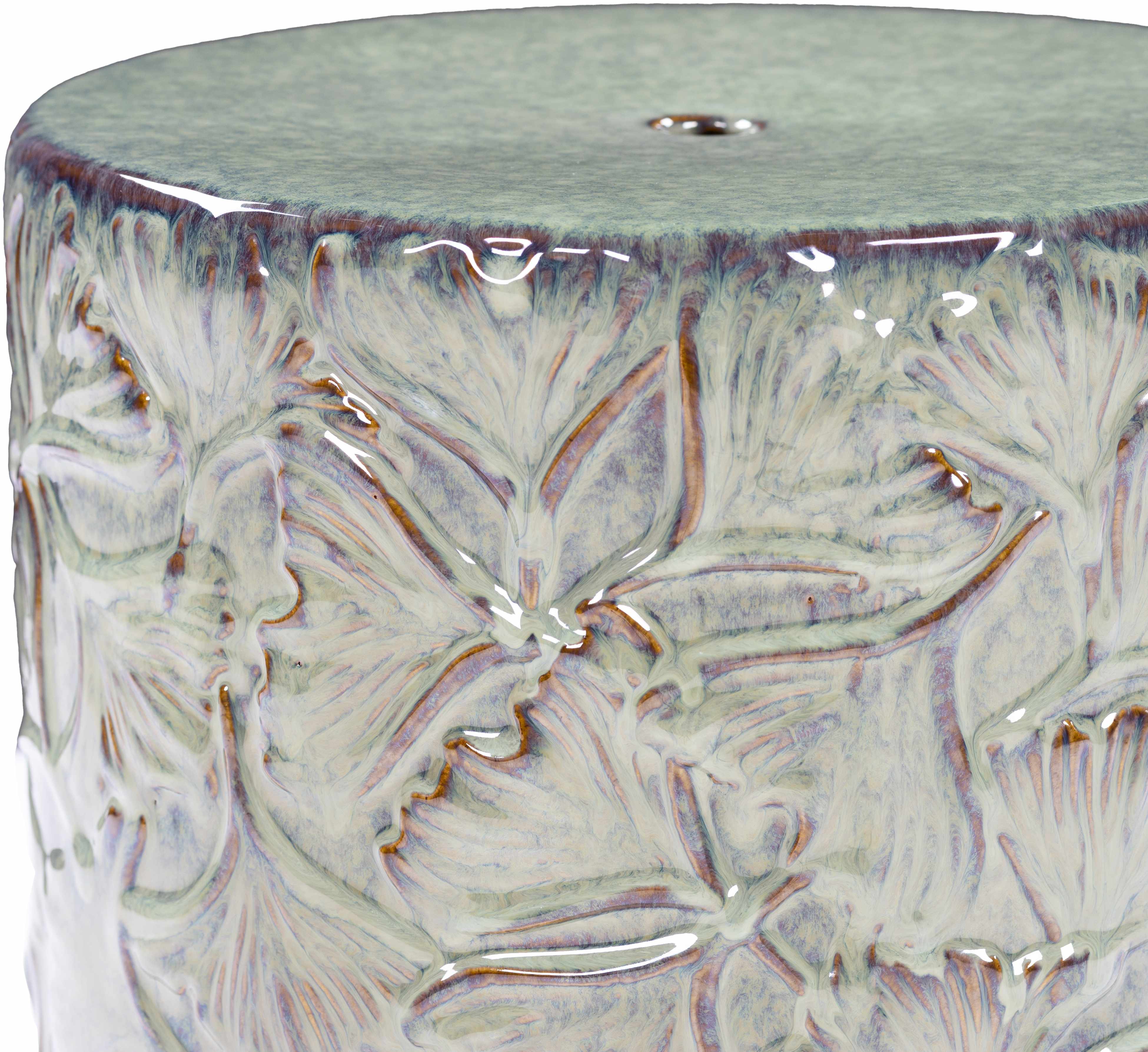 Natividad Vintage Floral Ceramic Stool-1