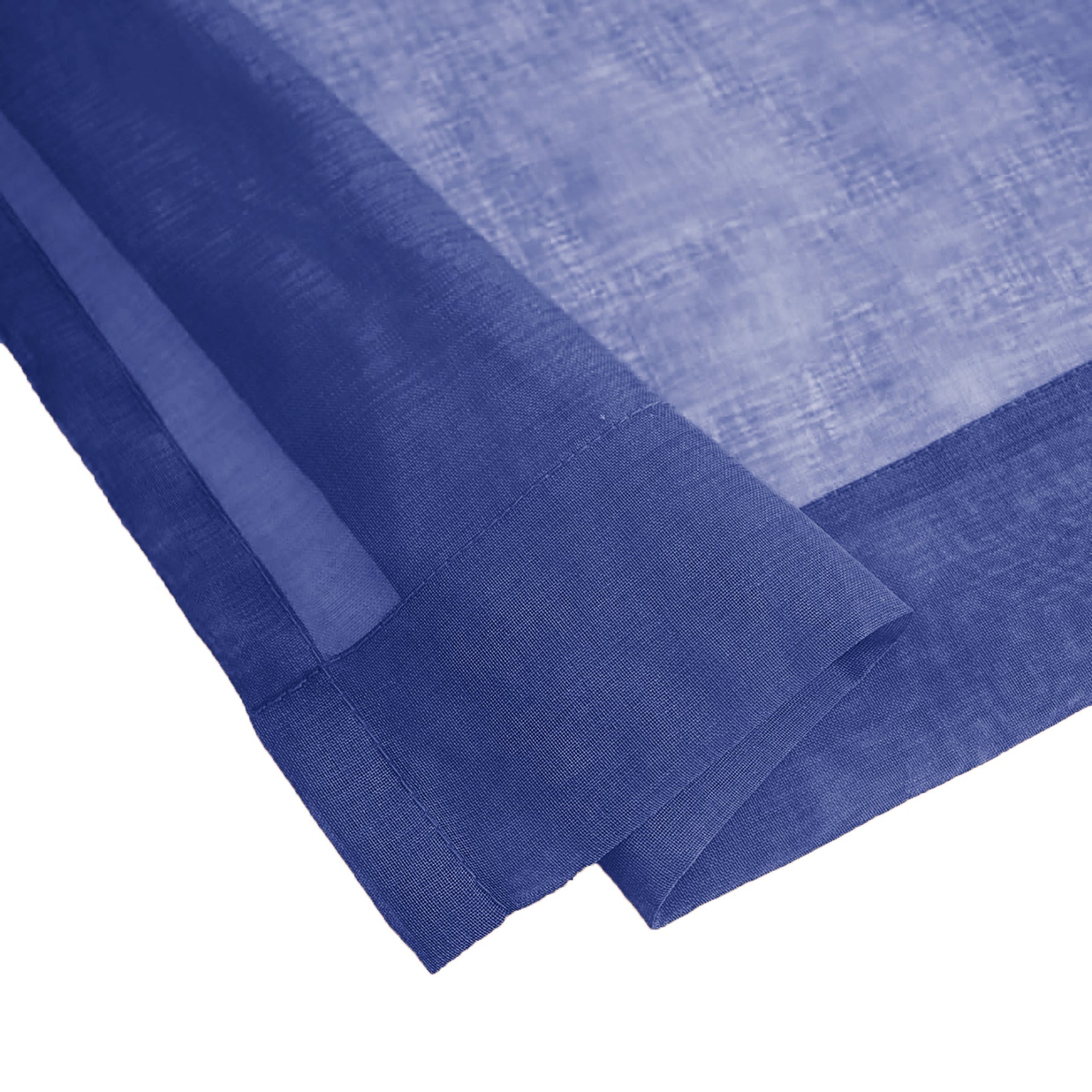 84" Inches Long - Navy Blue Sheer Window Rod Pocket Curtain Set (2 Panels)