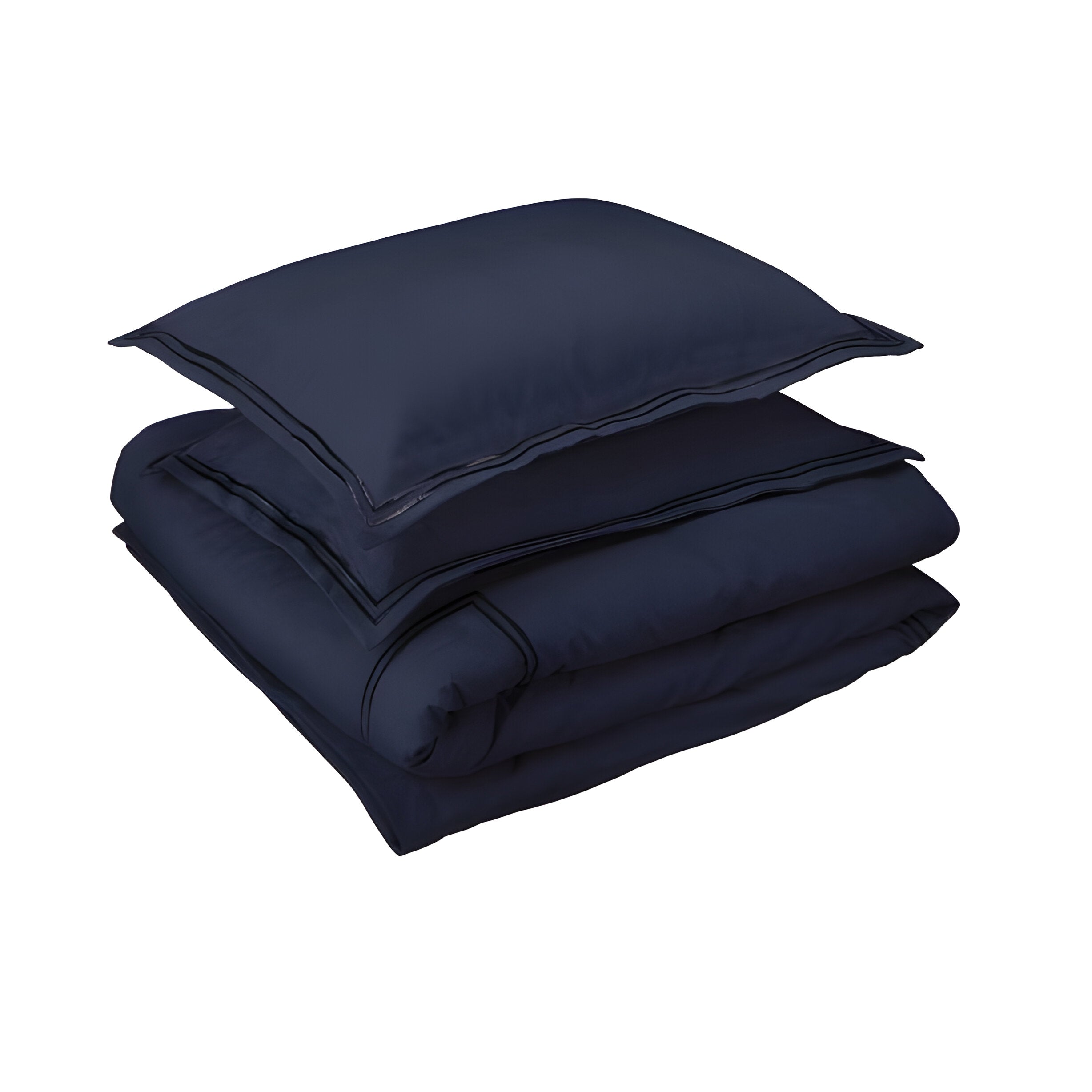 400TC Cotton Luxurious Double Embroidery Sateen Solid Duvet Cover Set