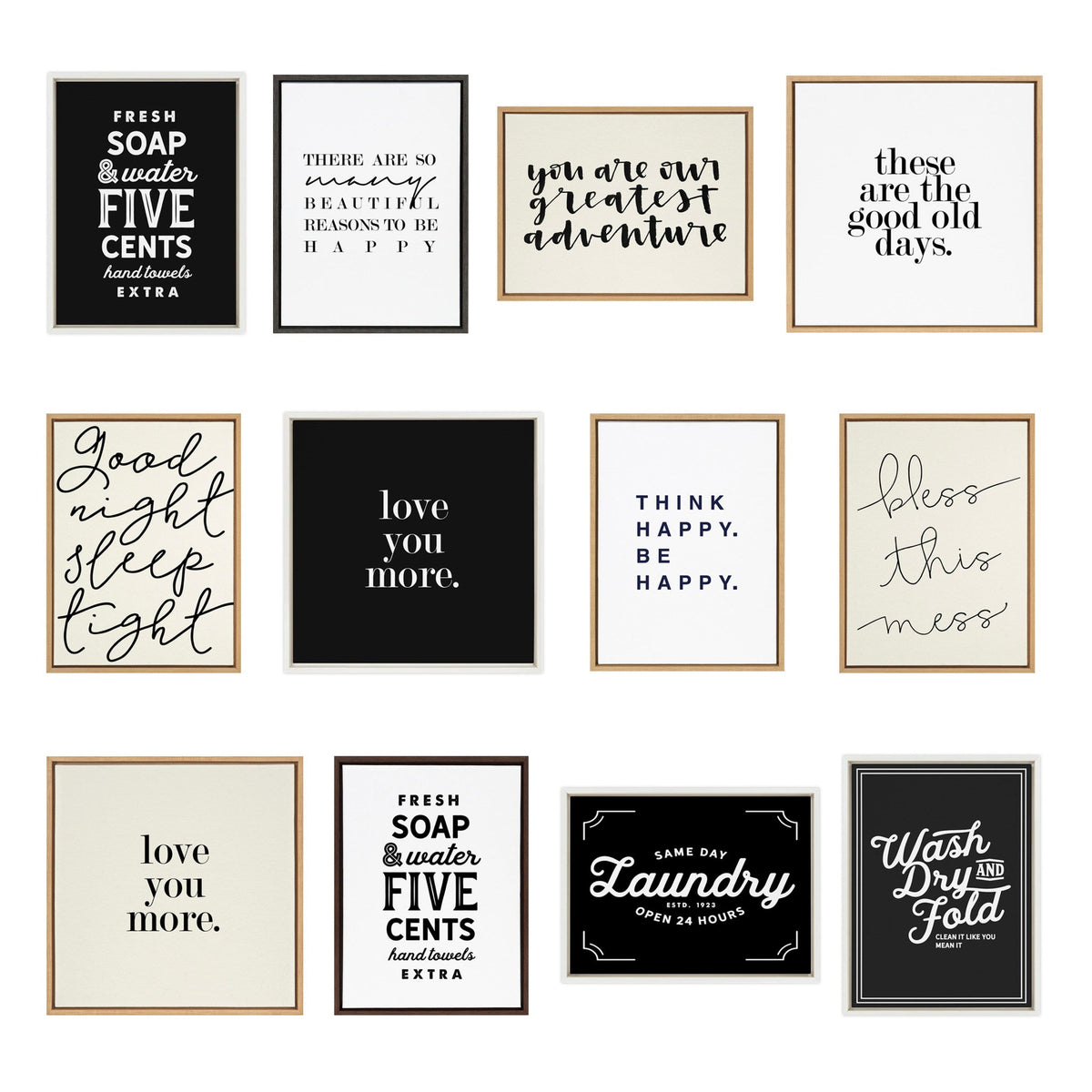 Sylvie Good Morning Beautiful and Good Morning Handsome Framed Canvas Art Set by Maggie Price of Hunt and Gather Goods