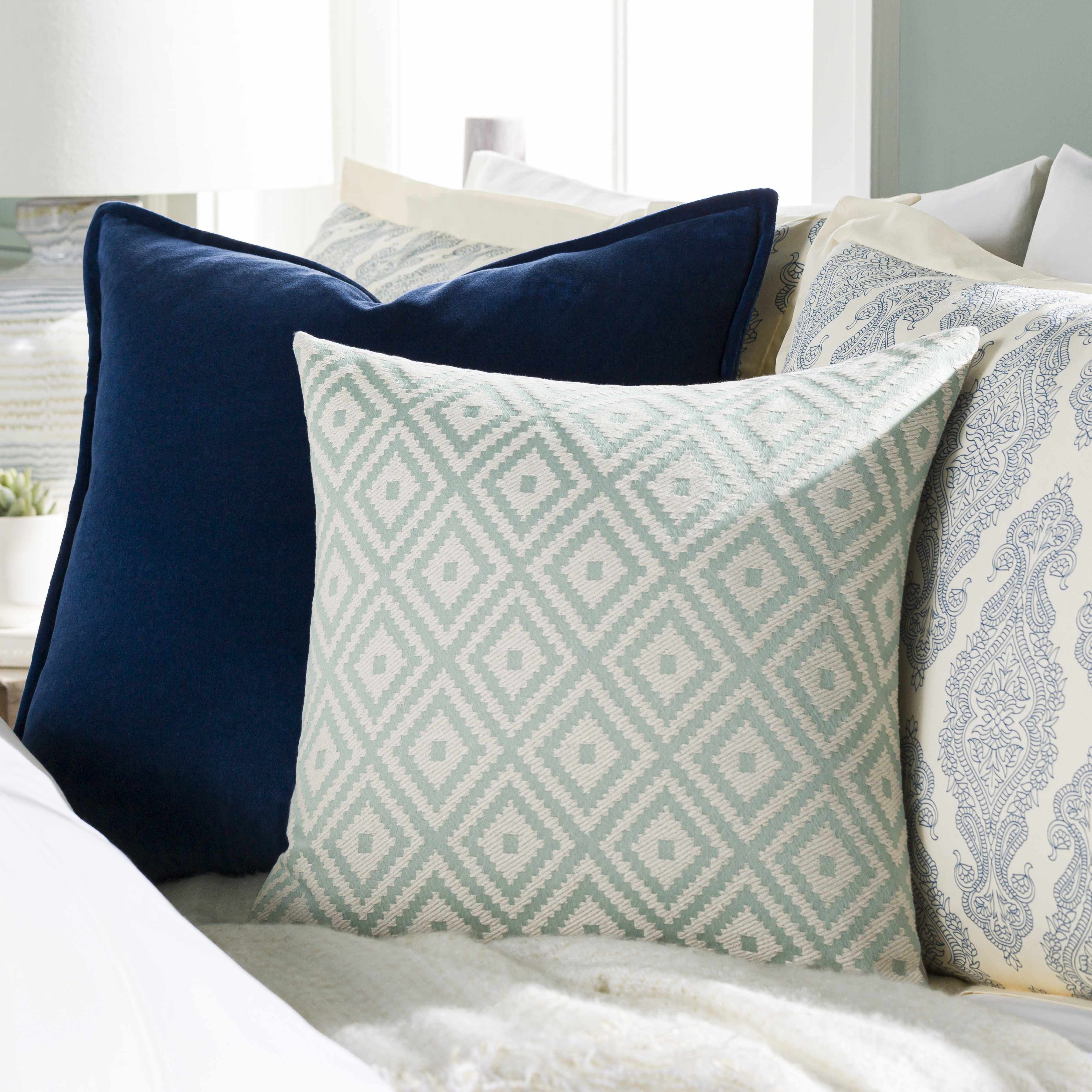 Nenita Neutral Diamond Pattern Accent Pillow - Clearance-2