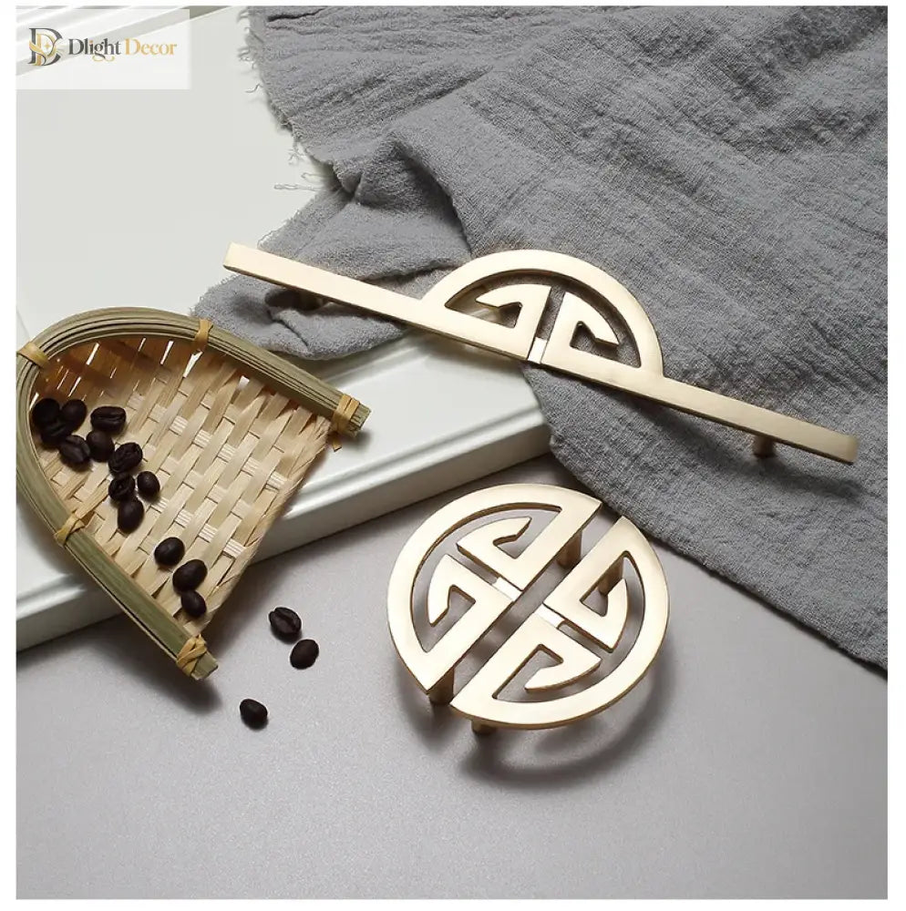 New Chinese-Style Zinc Alloy Cabinet Handles – Elegant Gold Pulls for Wardrobes, Drawers, and Cupboards