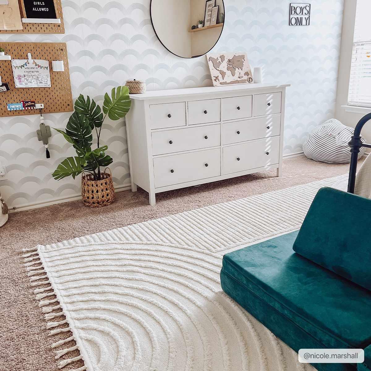 Guiling Textured Cream Area Rug - PRHOMZ