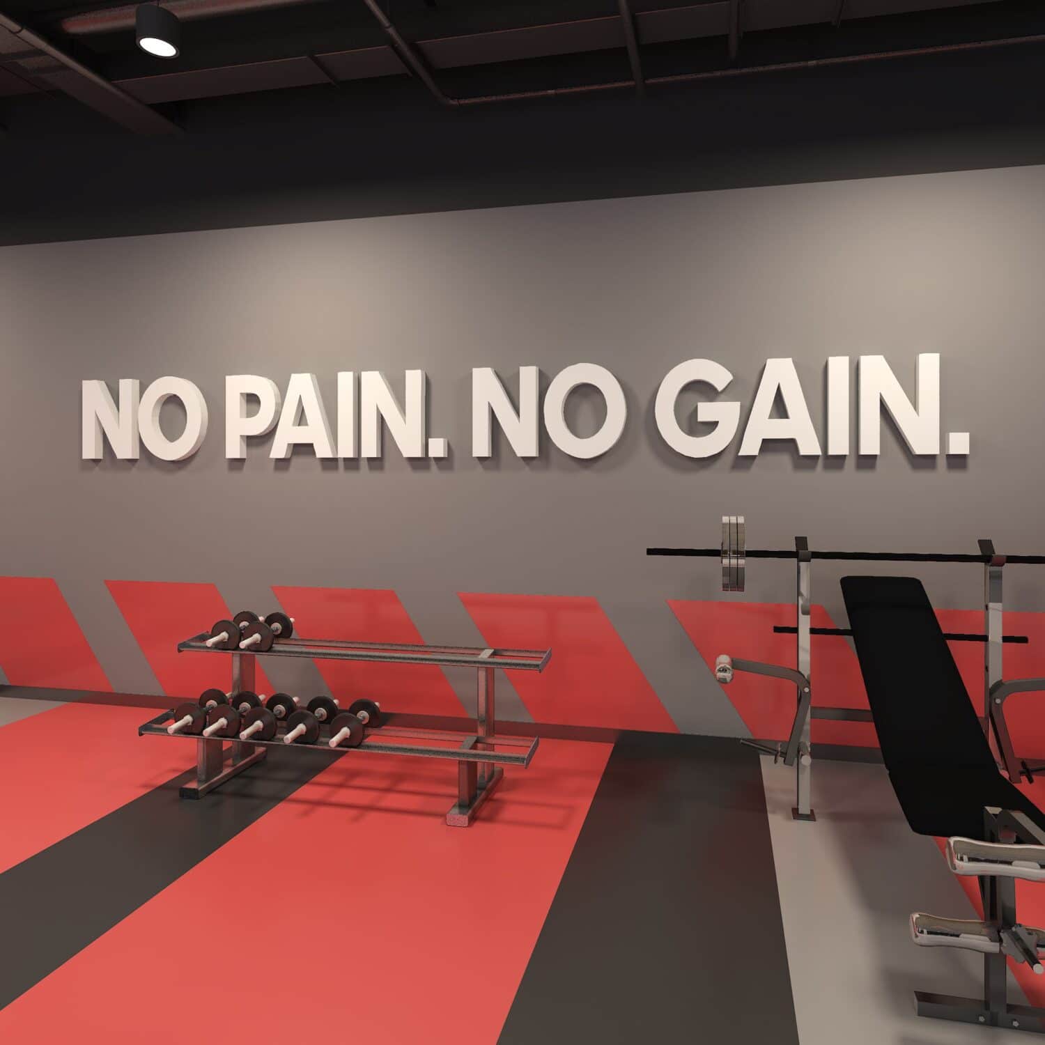 No Pain No Gain 3D Gym Wall Decor-0